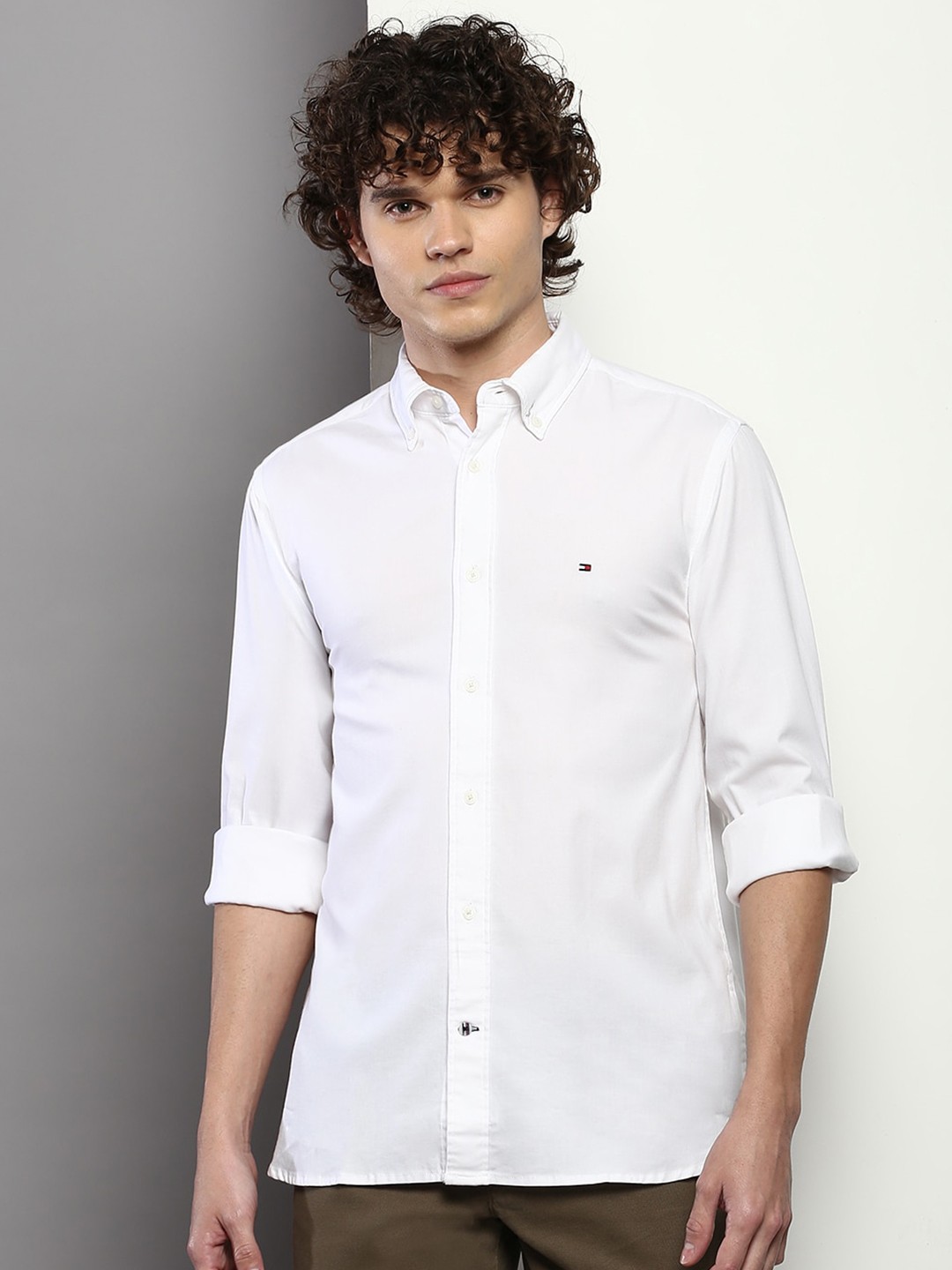 

Tommy Hilfiger Twill Button-Down Collar Casual Shirt, White