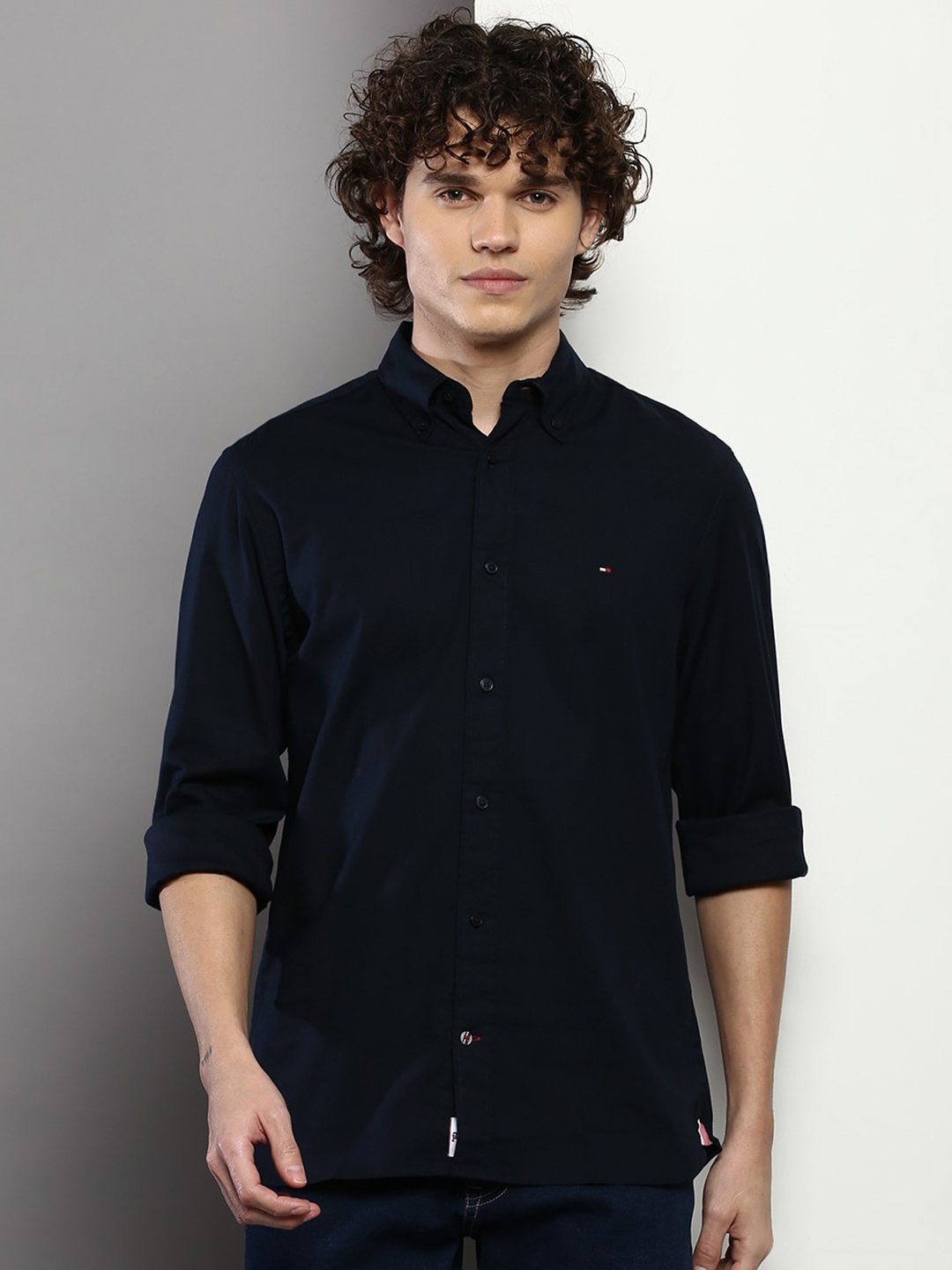 

Tommy Hilfiger Button-Down Collar Regular Fit Casual Shirt, Navy blue