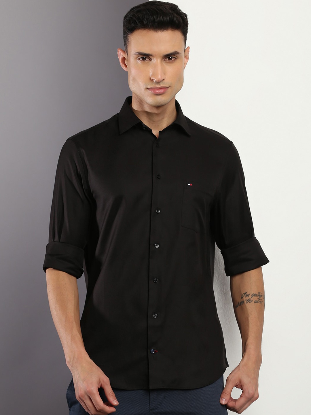 

Tommy Hilfiger Pure Cotton Casual Shirt, Black