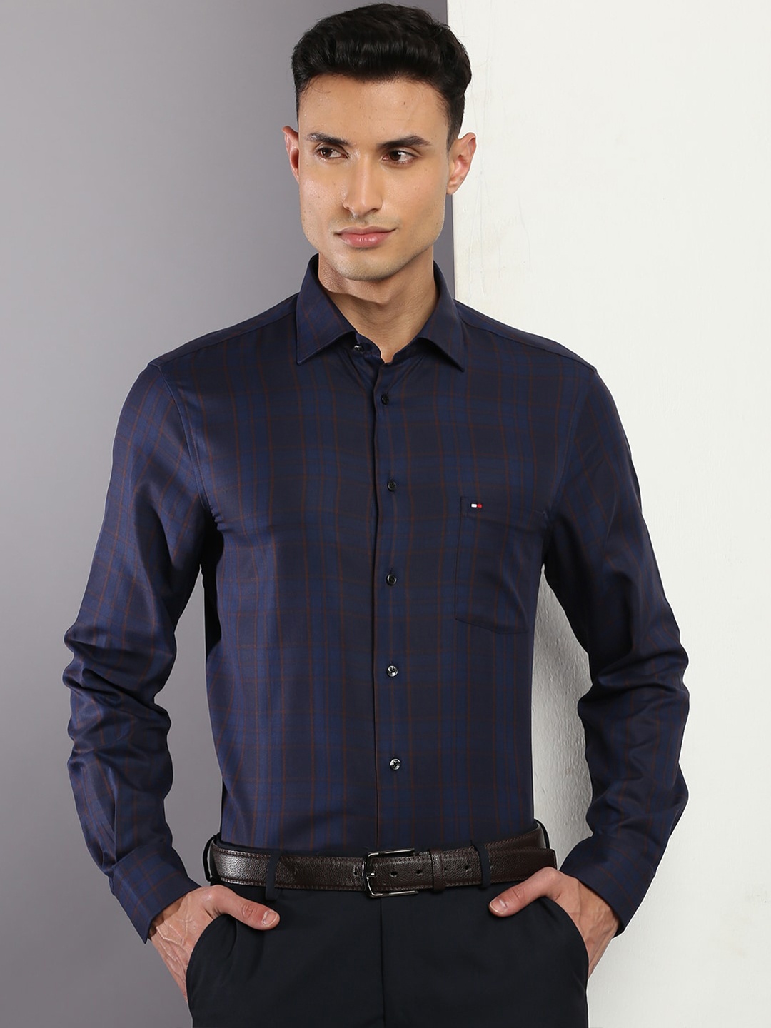 

Tommy Hilfiger Tartan Checked Formal Shirt, Navy blue