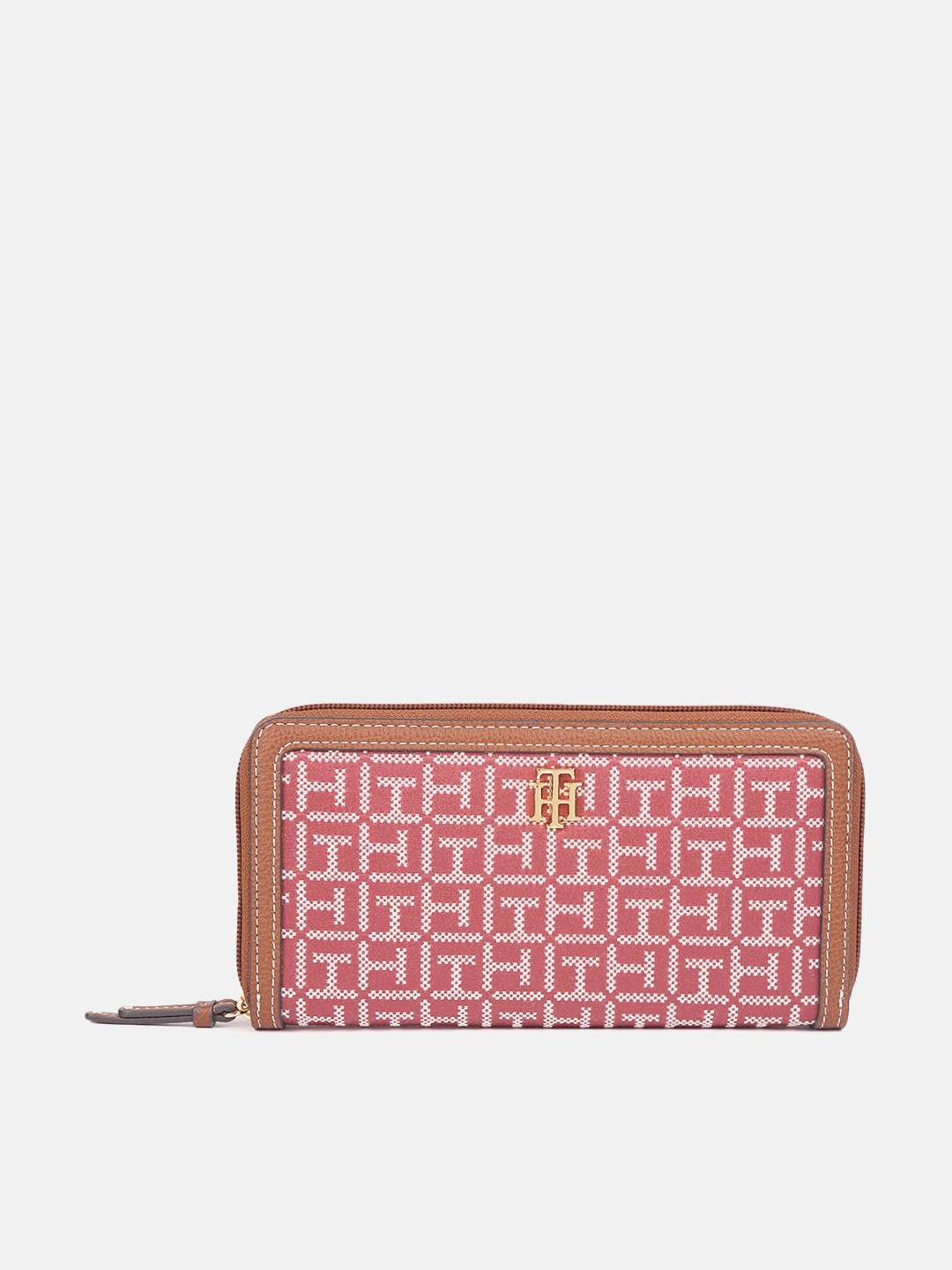 

Tommy Hilfiger Women Self Designed Zip Around Wallet, Red