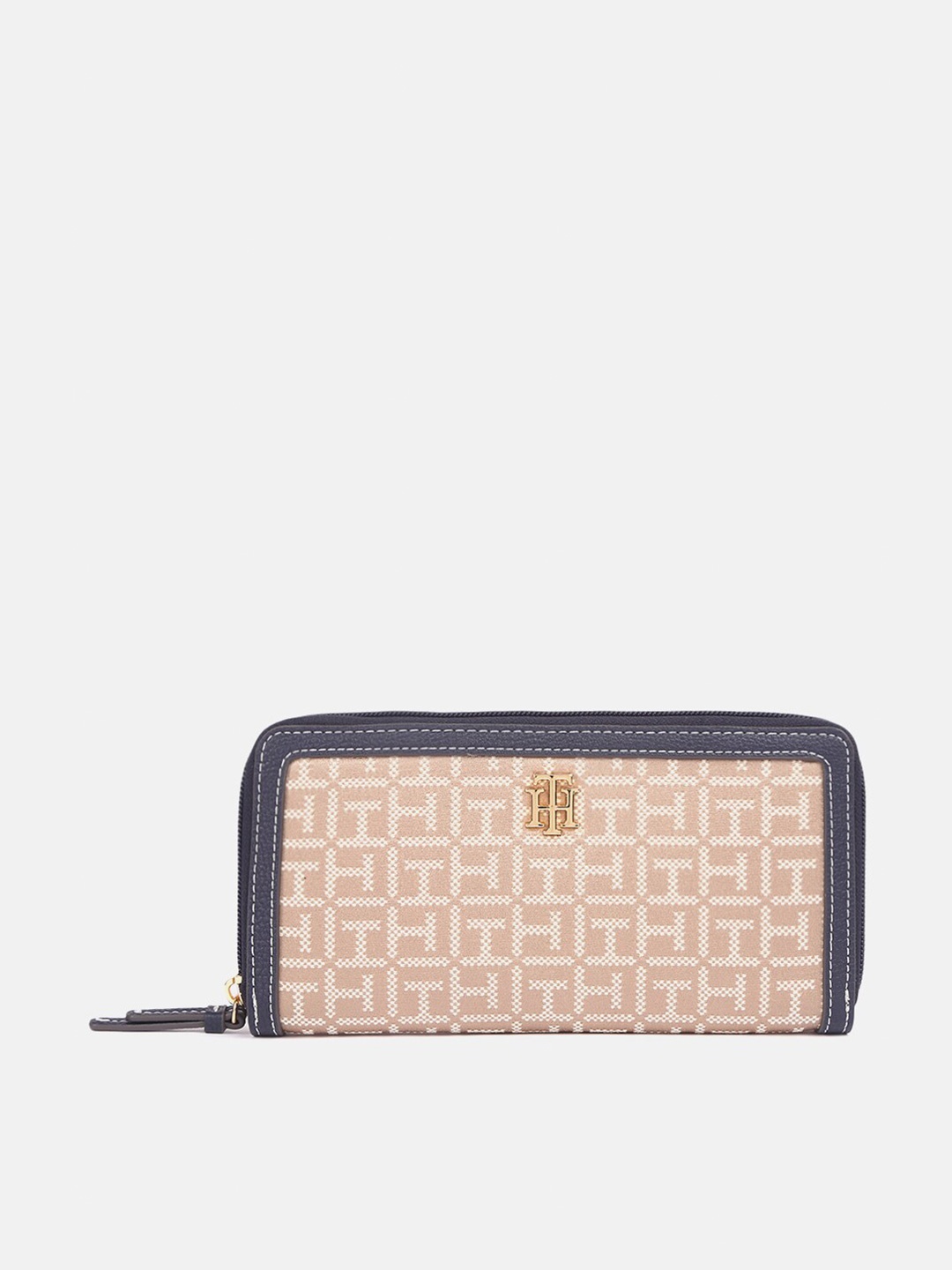 

Tommy Hilfiger Women Typography Printed Zip Around Wallet, Beige