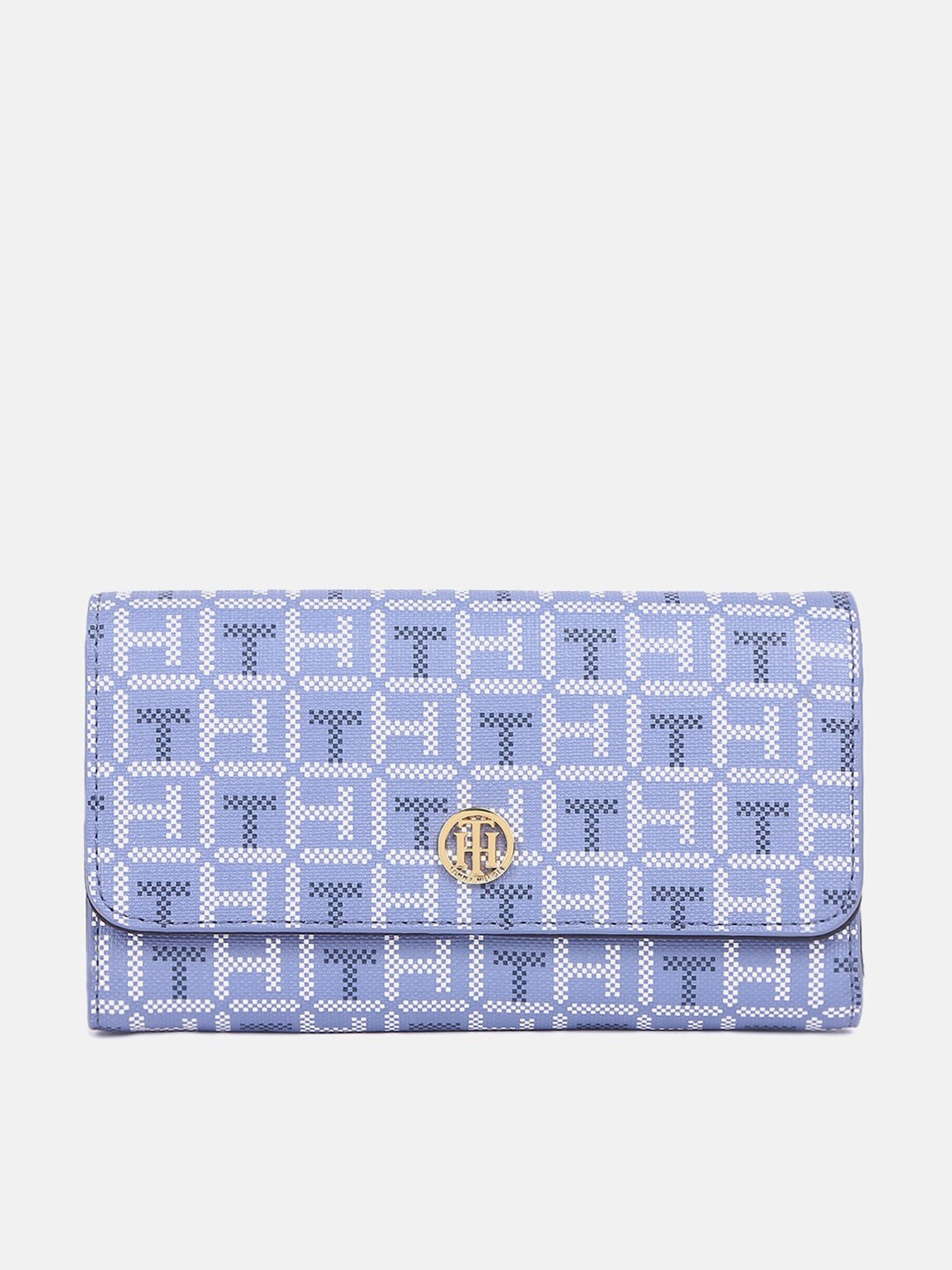 

Tommy Hilfiger Women Typography Printed Two Fold Wallet, Blue