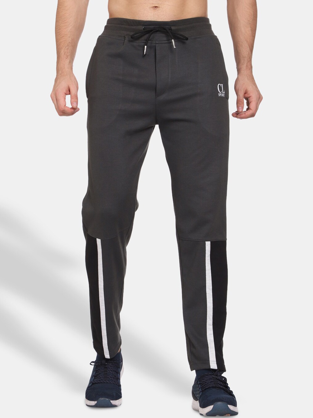 

CL SPORT Men Colourblocked Cotton Track Pants, Grey