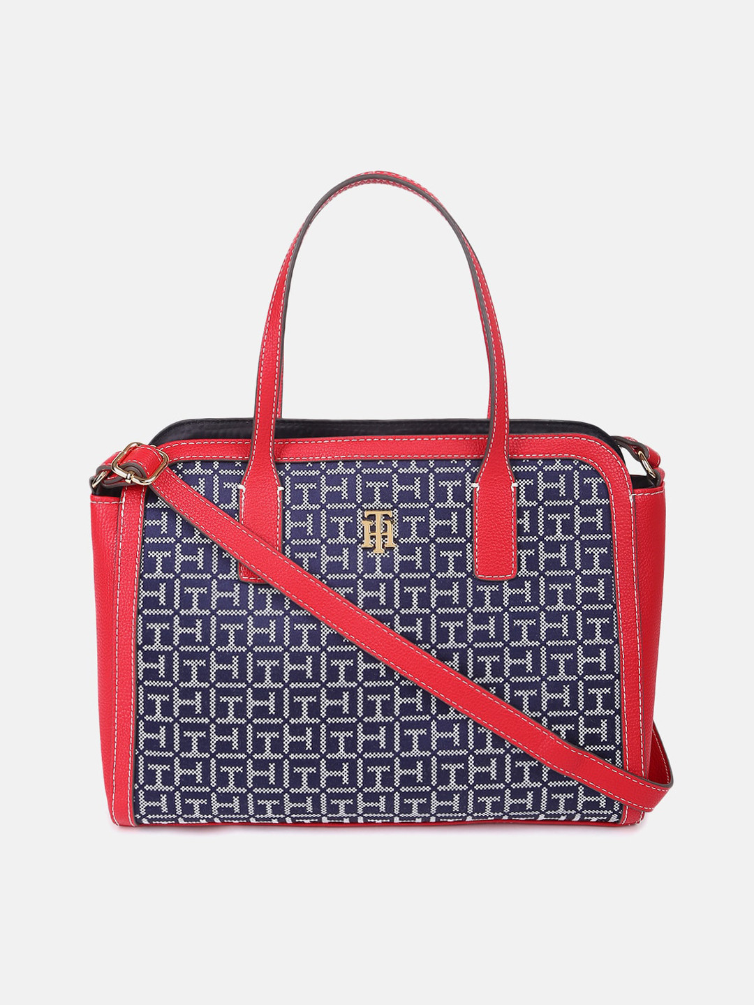 

Tommy Hilfiger Printed Structured Handheld Bag, Blue