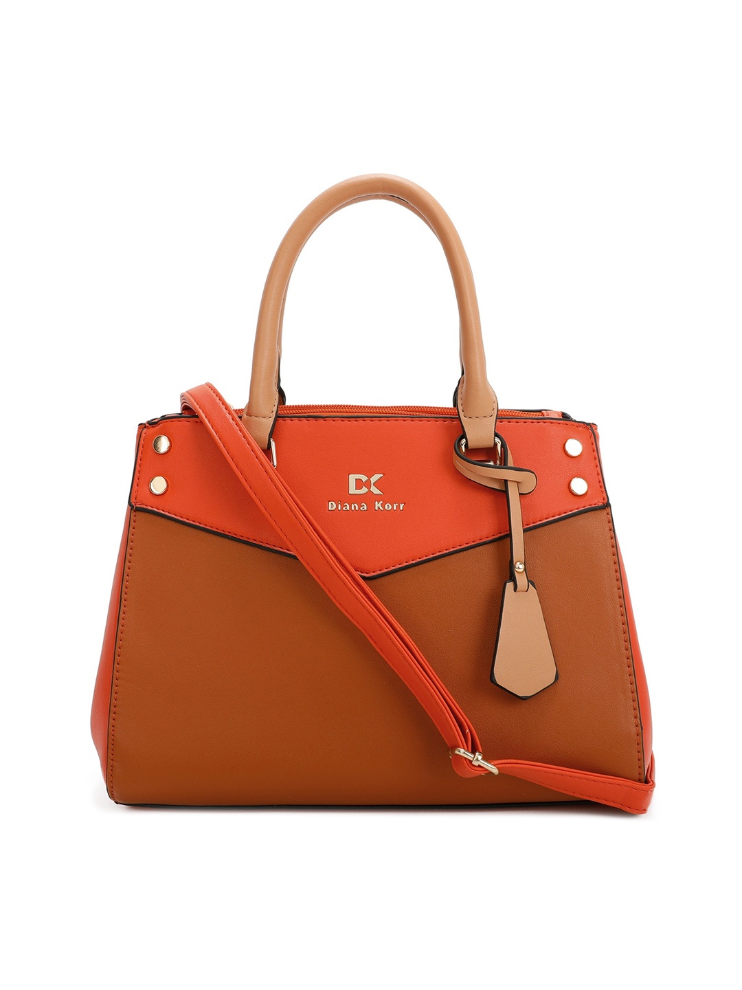

Diana Korr Colourblocked PU Structured Handheld Bag, Tan