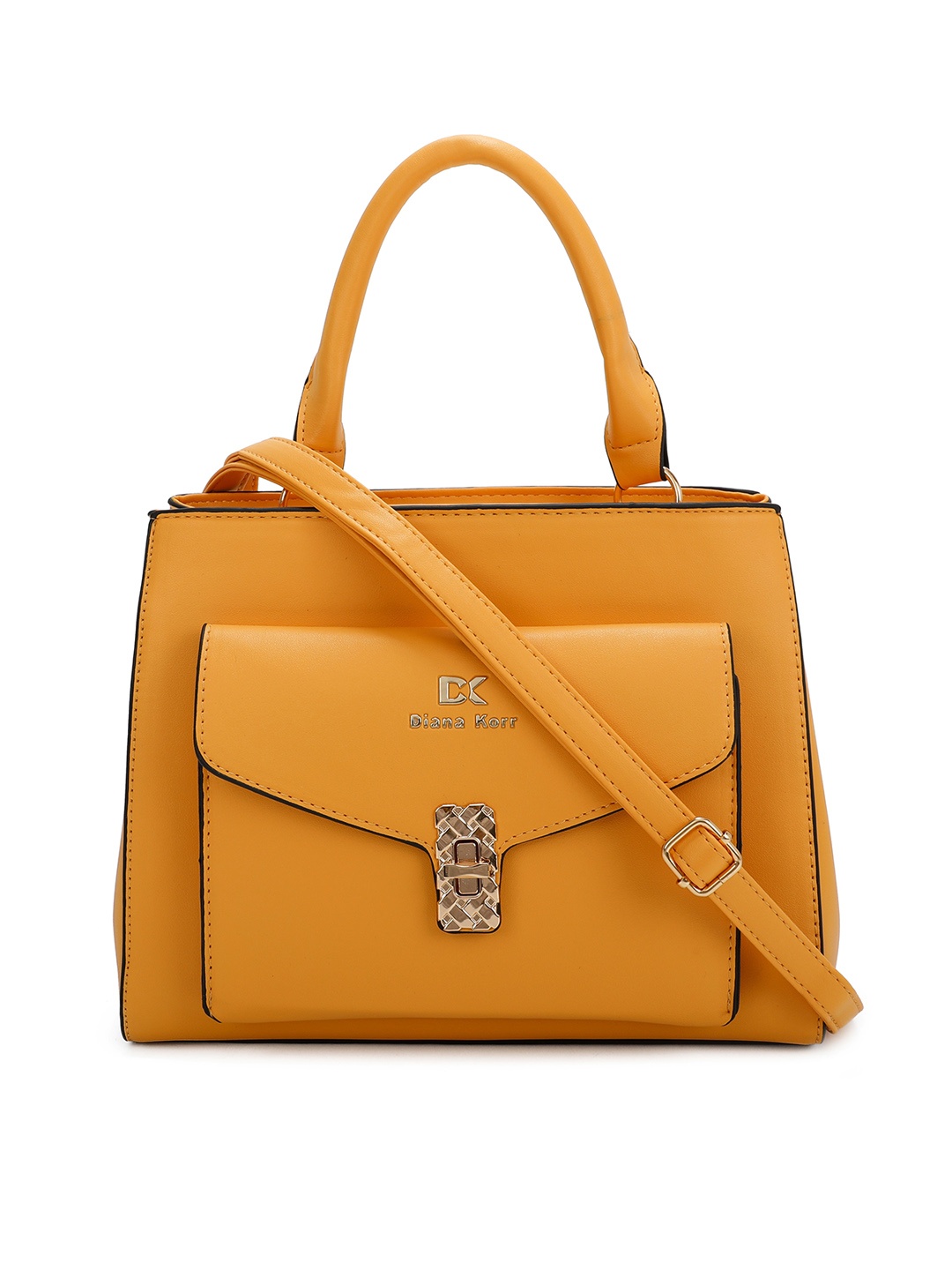 

Diana Korr Textured PU Structured Handheld Bag, Yellow