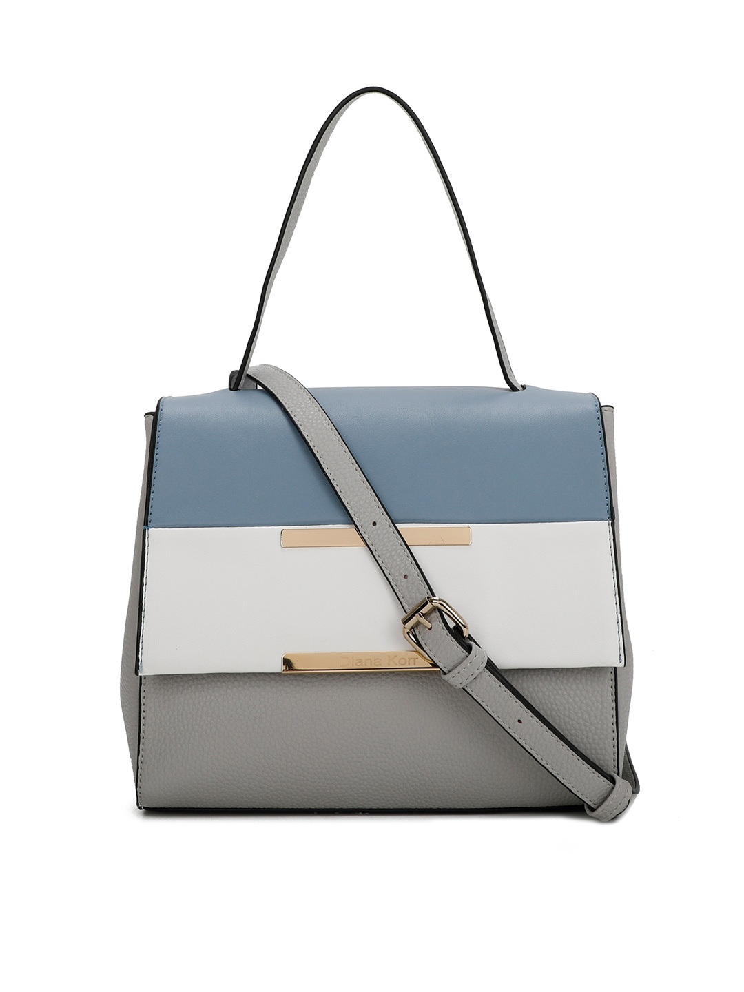 

Diana Korr Colourblocked PU Structured Satchel, Blue