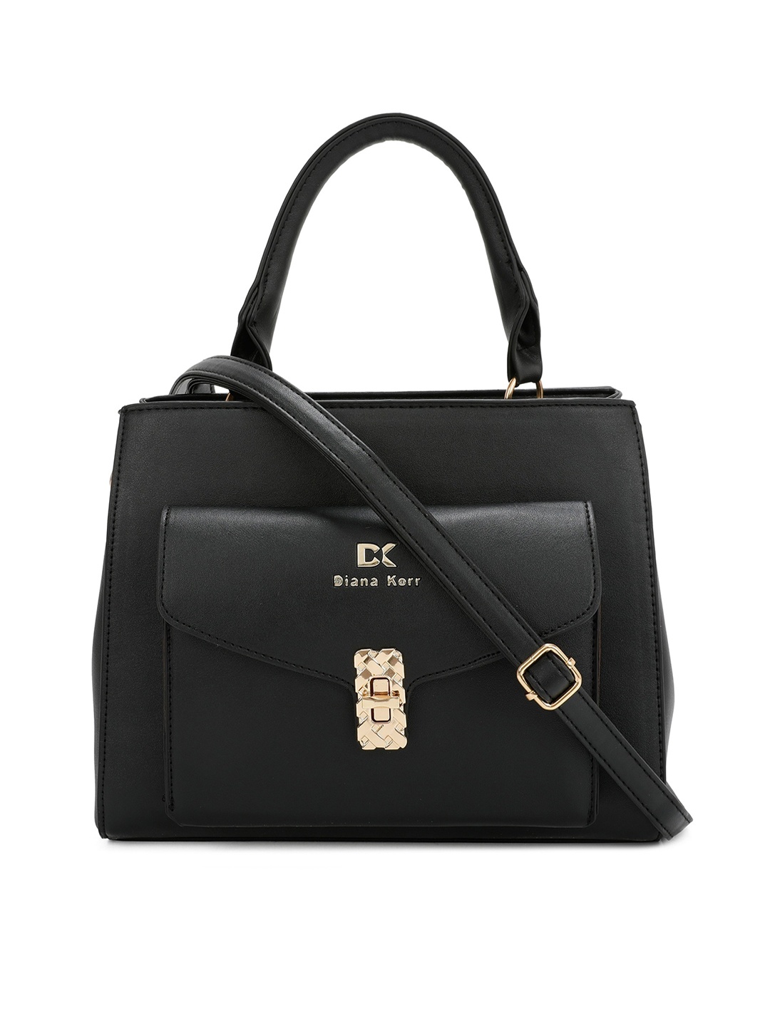 

Diana Korr Textured PU Structured Handheld Bag, Black
