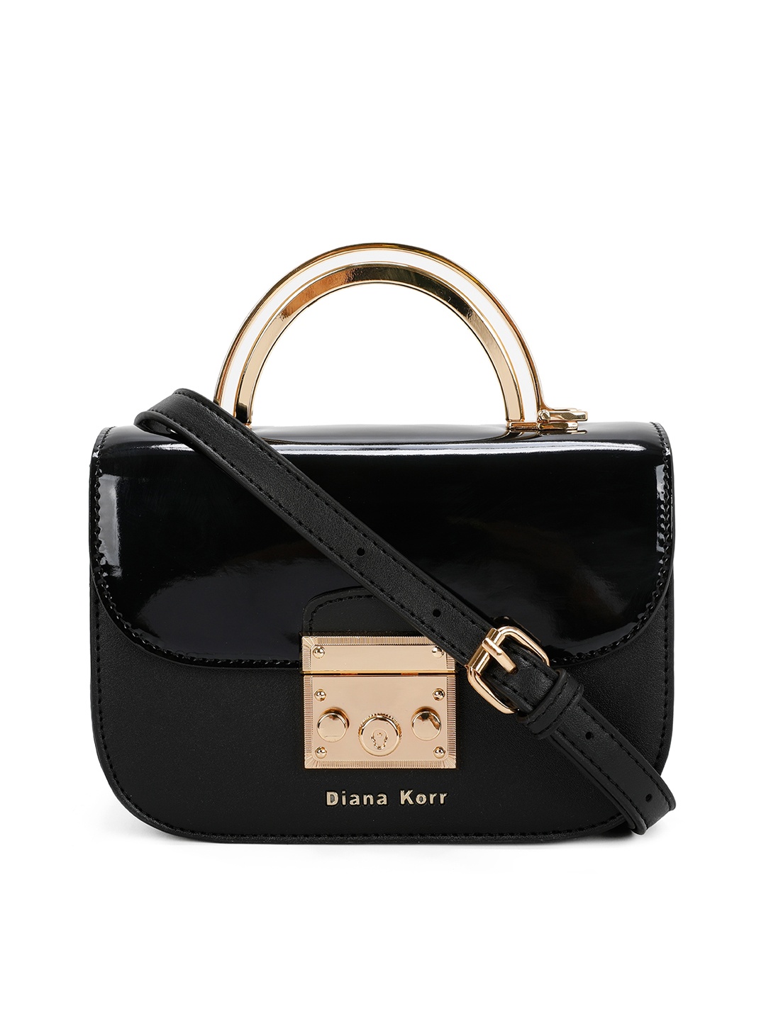 

Diana Korr Detachable Sling Strap Structured Satchel Handbag, Black