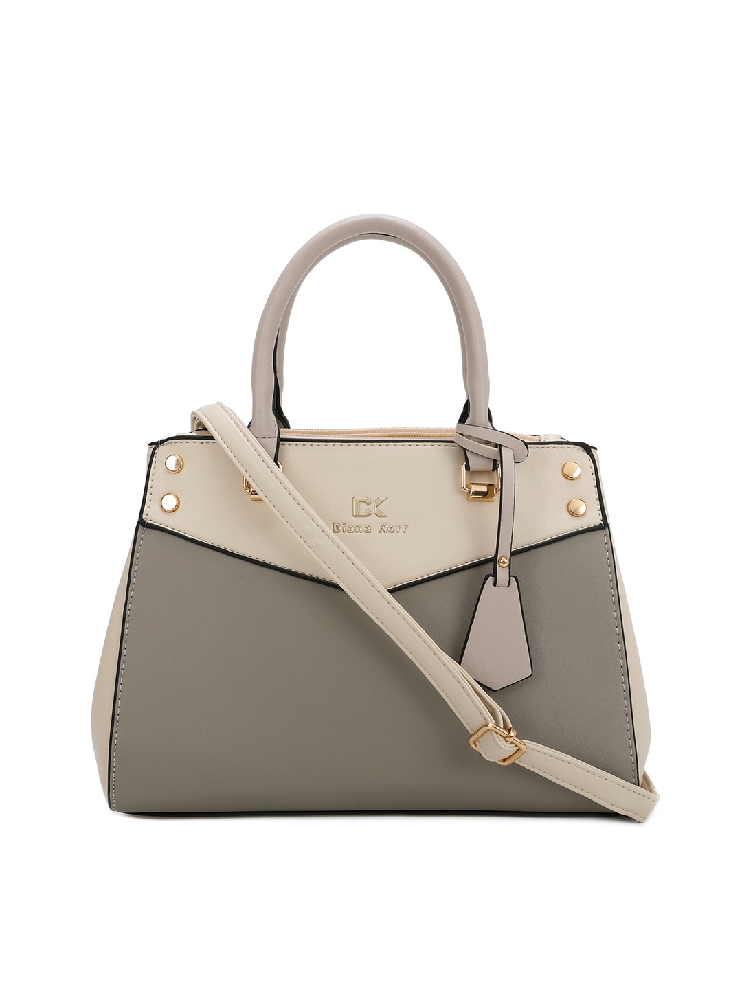 

Diana Korr Colourblocked PU Structured Handheld Bag, Grey