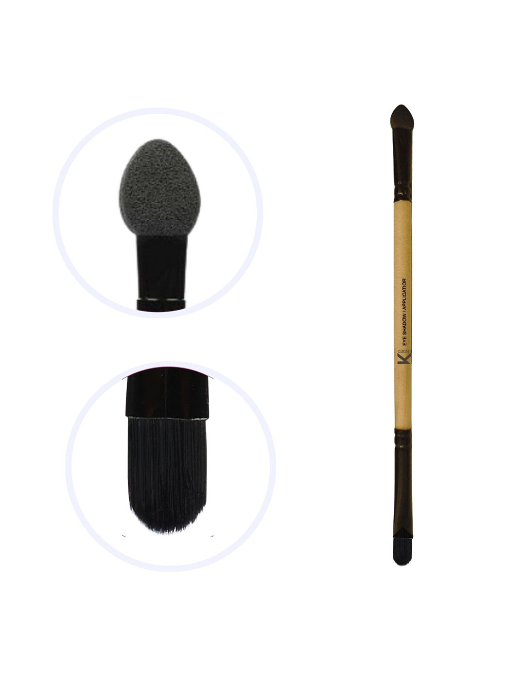 

KINDED 2 in 1 Natural Wooden Eyeshadow Applicator Makeup Brush, Black