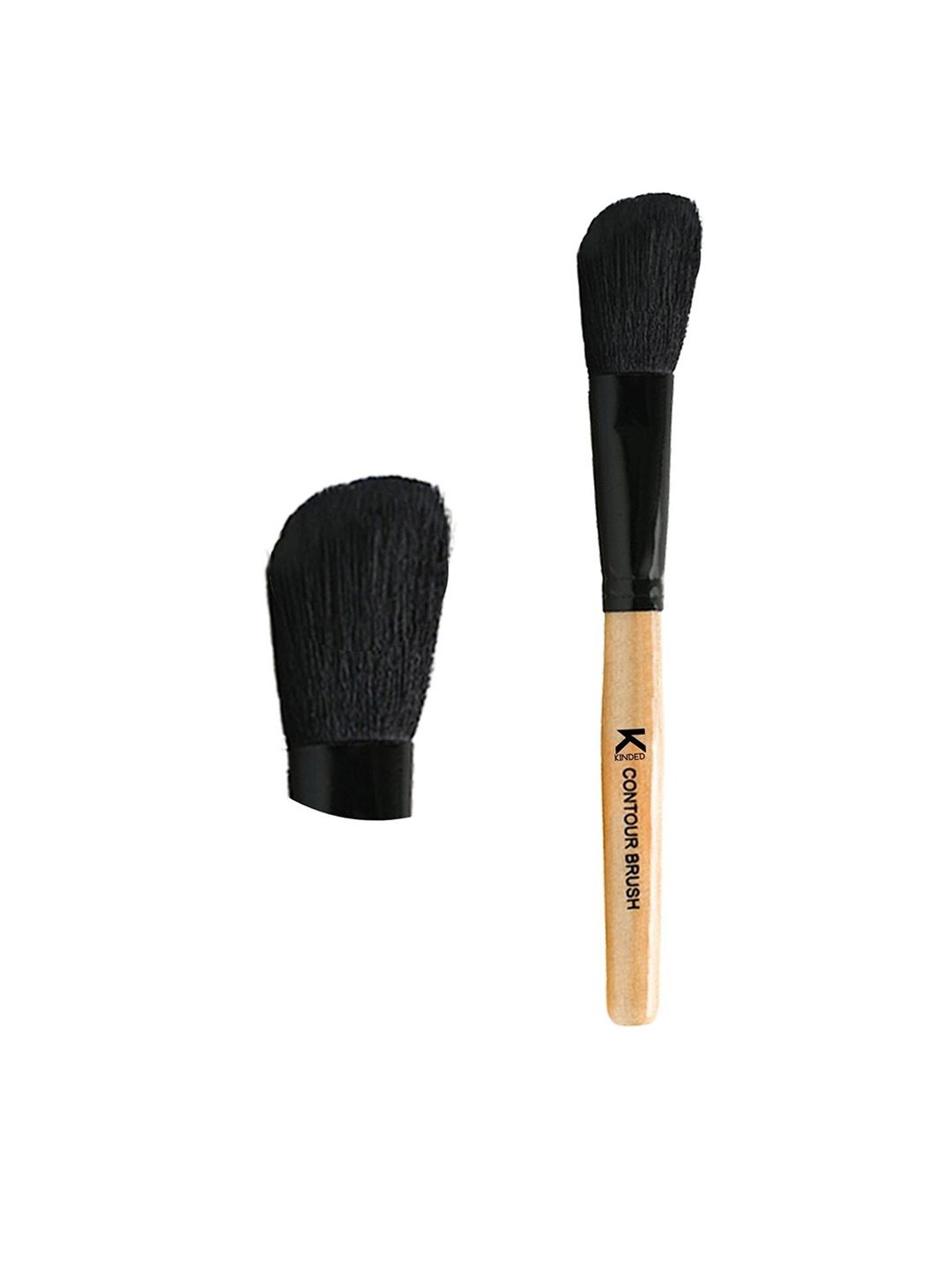 

KINDED Natural Wooden Handle Contour Makeup Brush, Black