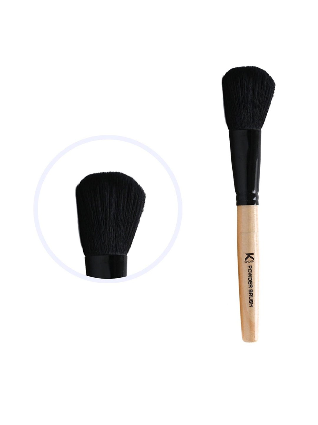 

KINDED Natural Wooden Powder Makeup Brush, Black