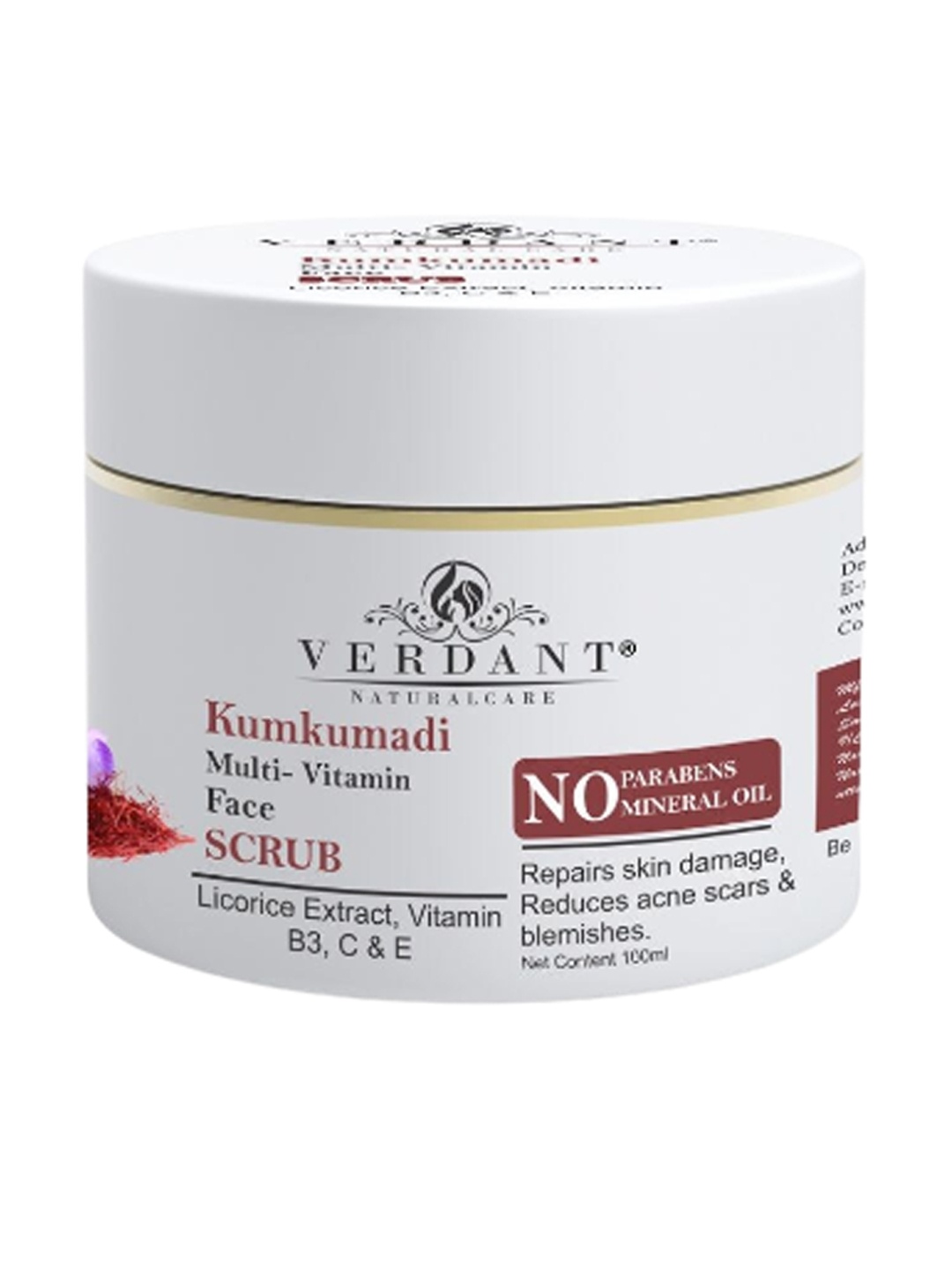

Verdant Natural Care Kumkumadi Multi-Vitamin Face Scrub with Licorice Extract - 100 ml, White