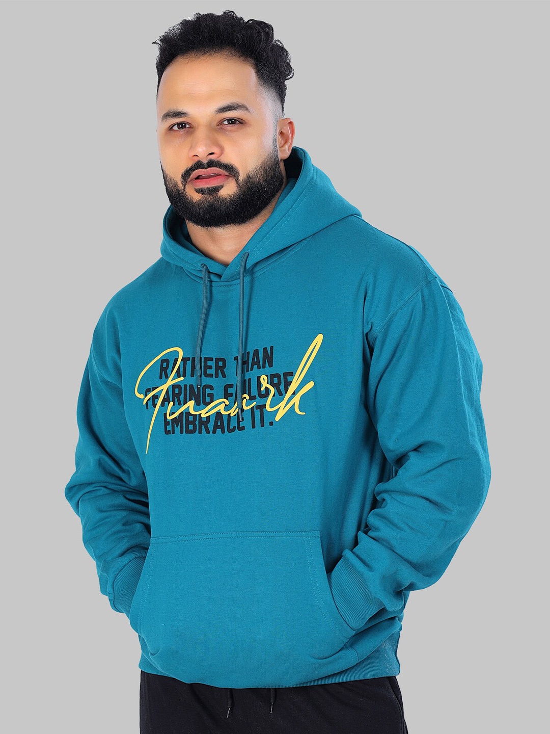 

FUAARK Typography Printed Anti-Odour Hooded Sweatshirt, Blue