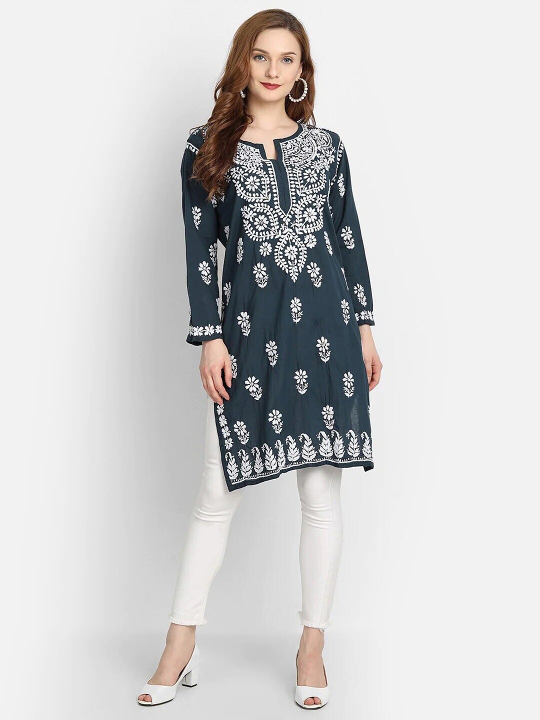 

HOUSE OF KARI Blue Chinakari Embroidered Tunic