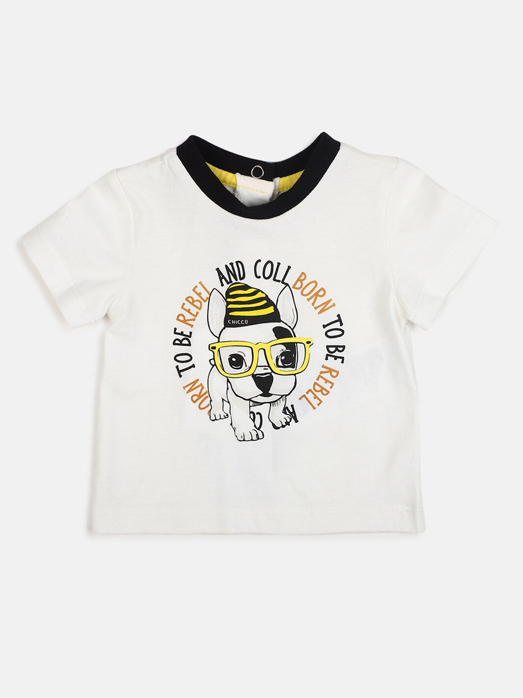 

Chicco Boys Typography Printed Pure Cotton T-shirt, White