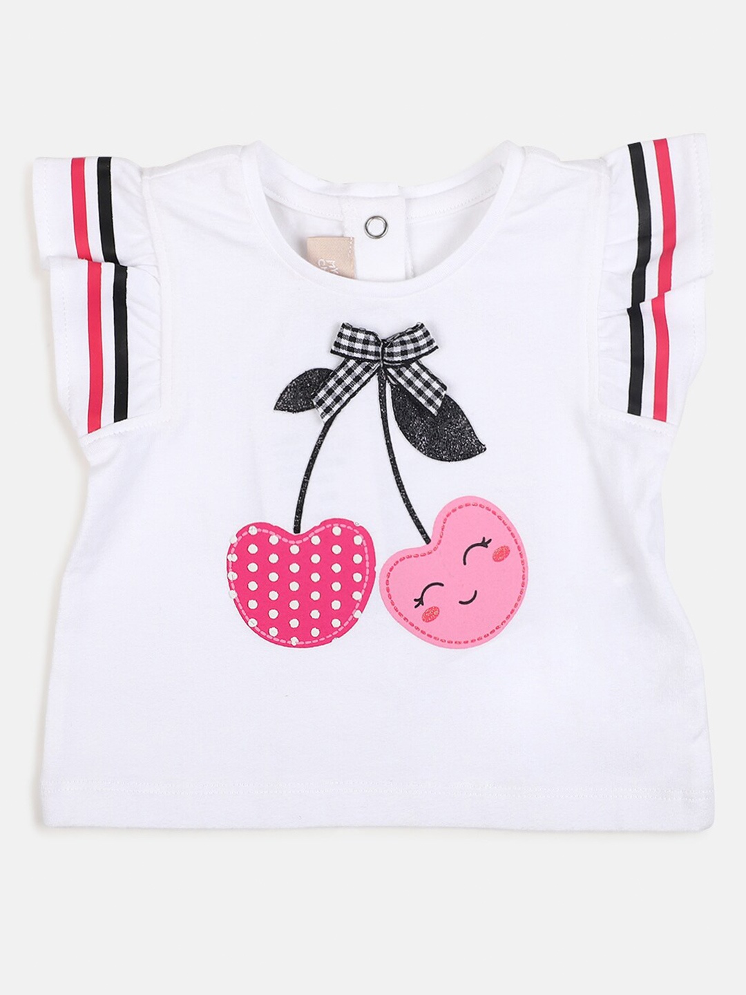 

Chicco Infant Girls Cherry Printed Applique T-shirt, White