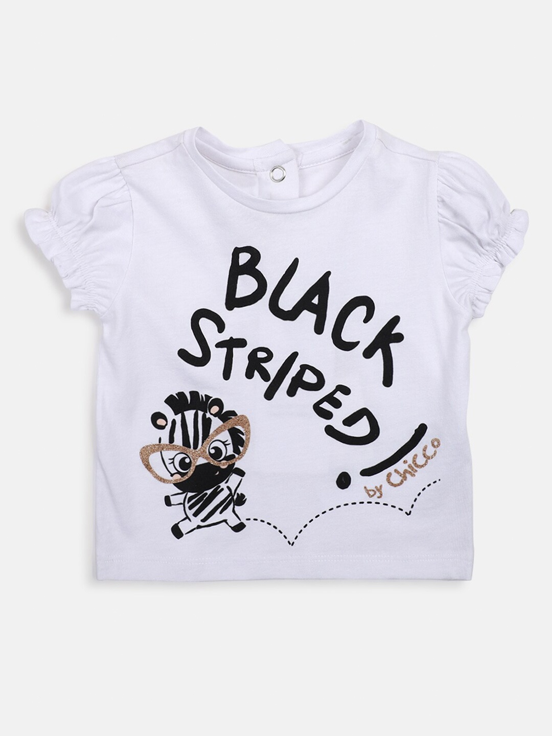 

Chicco Girls Typography Printed T-shirt, White