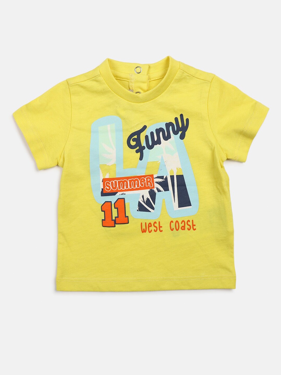 

Chicco Infant Boys Typography Printed Pure Cotton T-shirt, Yellow