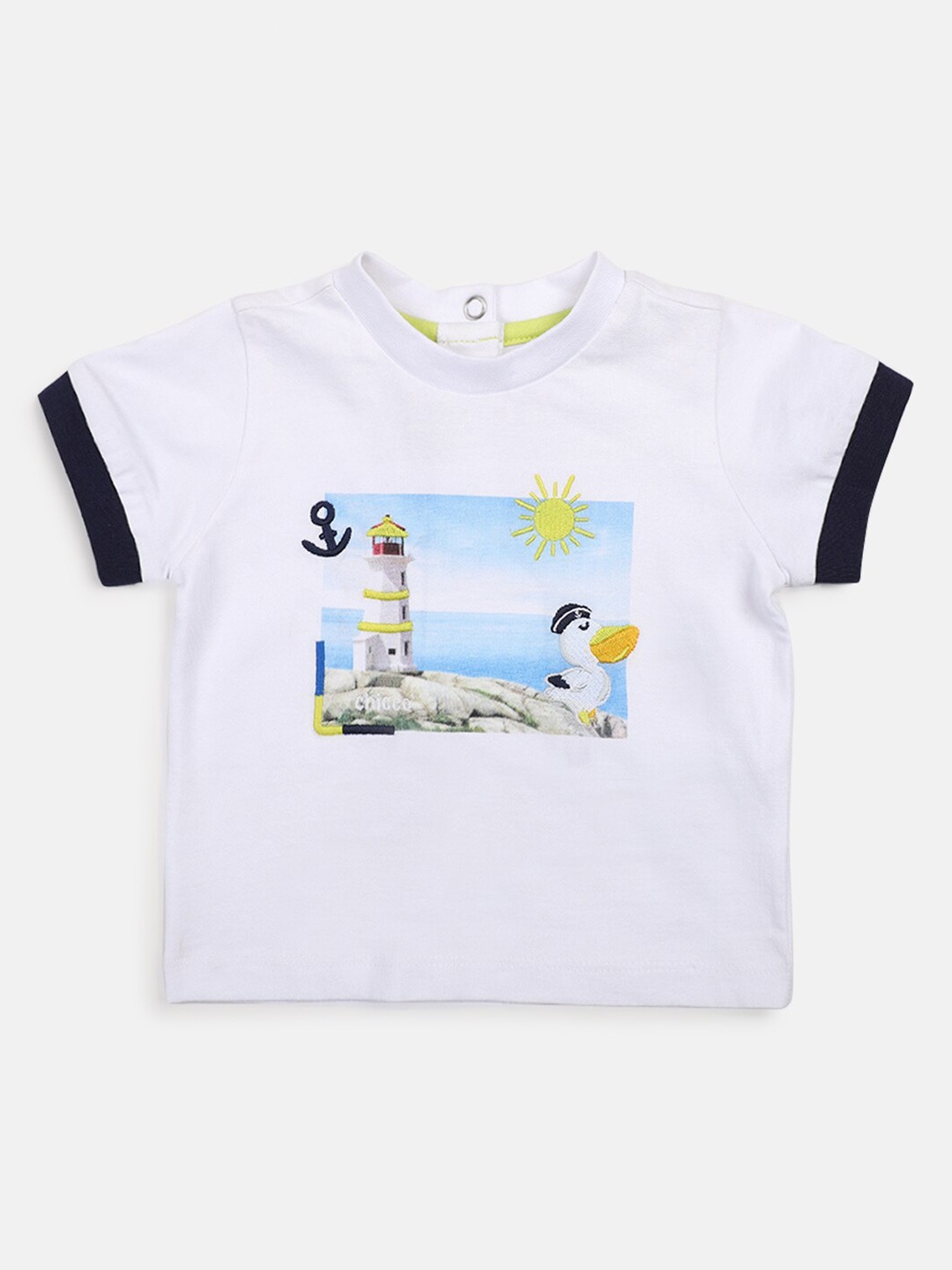 

Chicco Infants Boys Graphic Printed Pure Cotton T-shirt, White