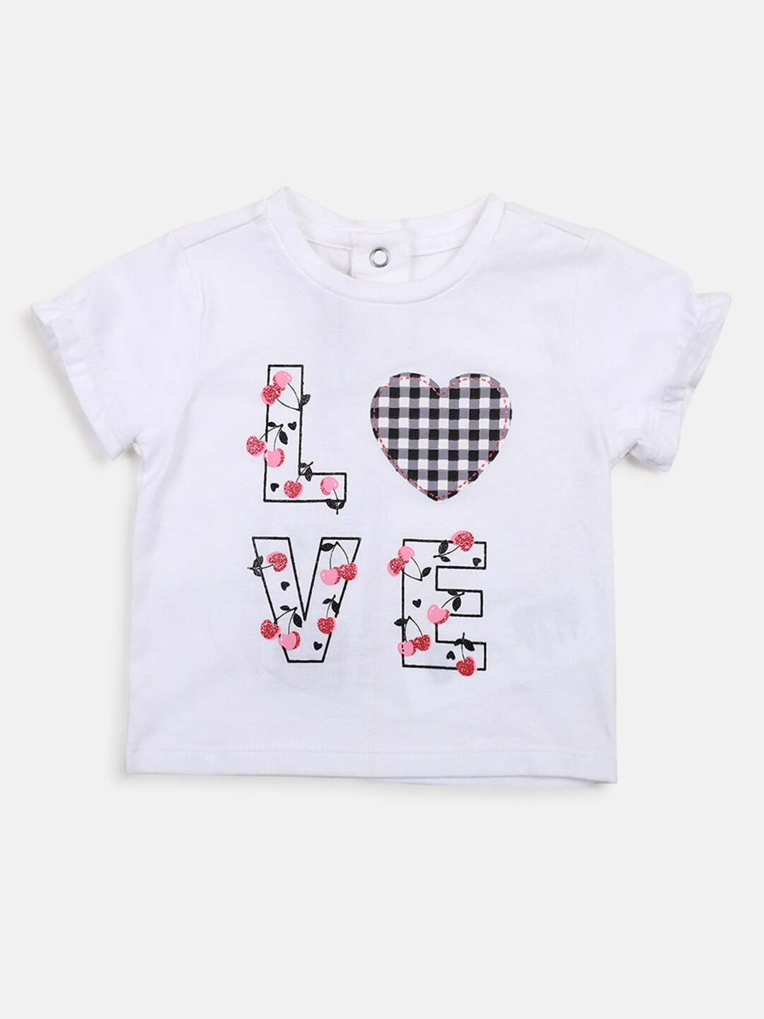 

Chicco Infants Girls Typography Printed Cotton T-shirt, White