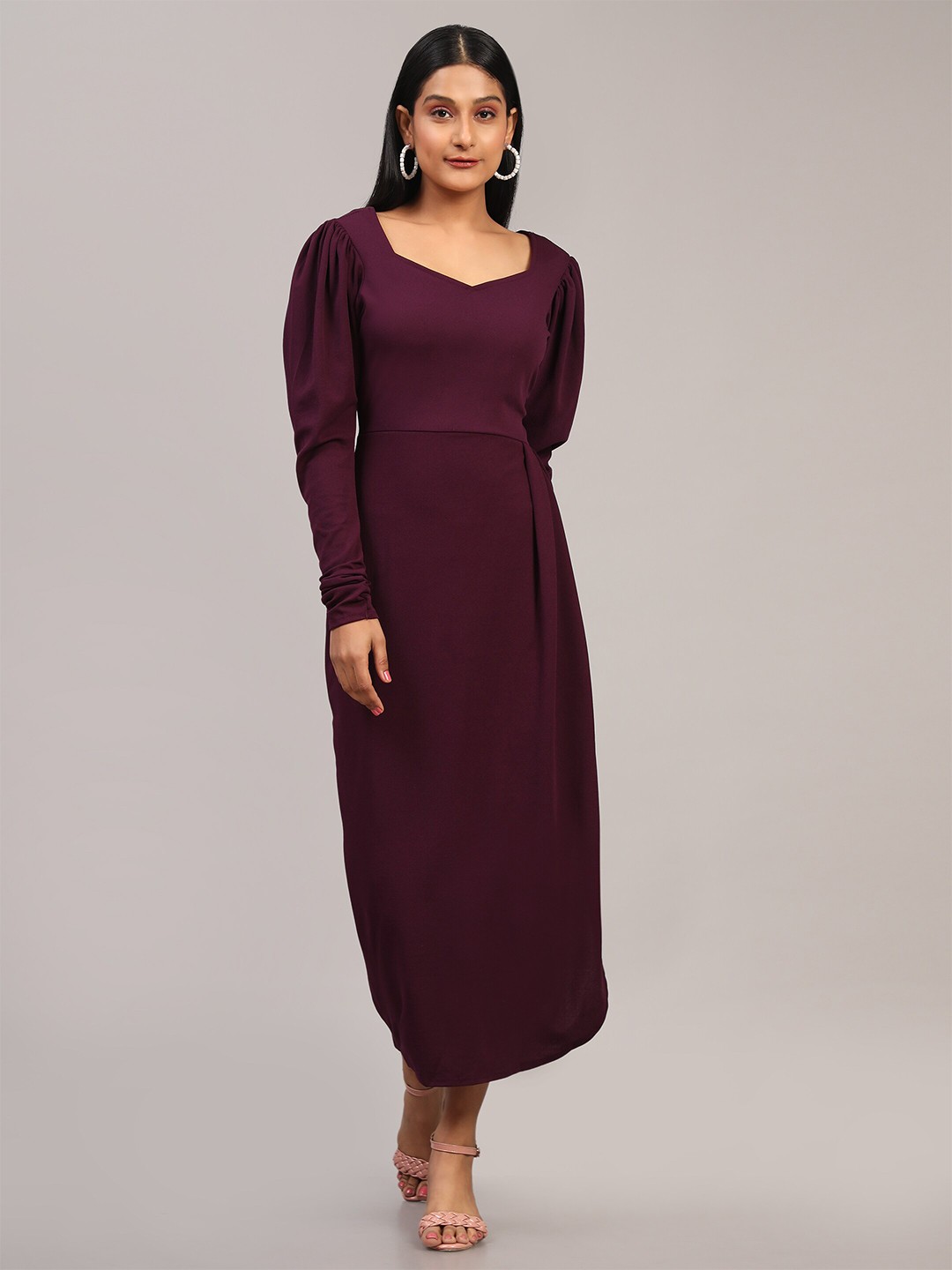 

WESTHOOD Puff Sleeve Party Maxi Dress, Purple