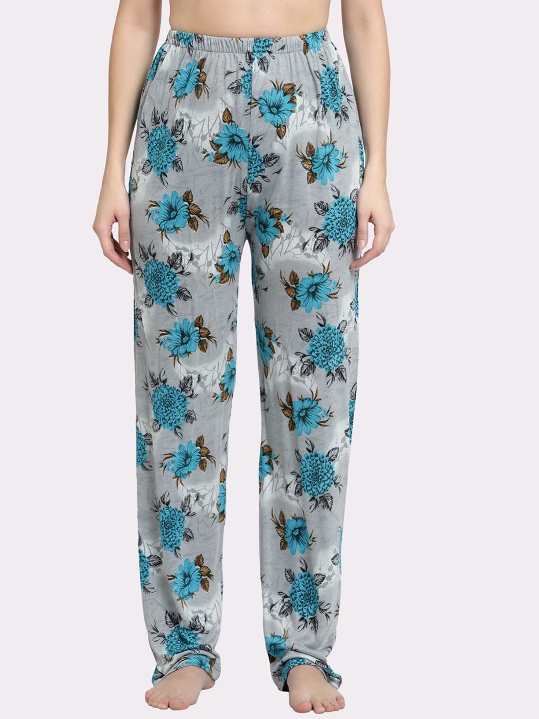 

Fasense Floral Print Lounge Pants, Blue