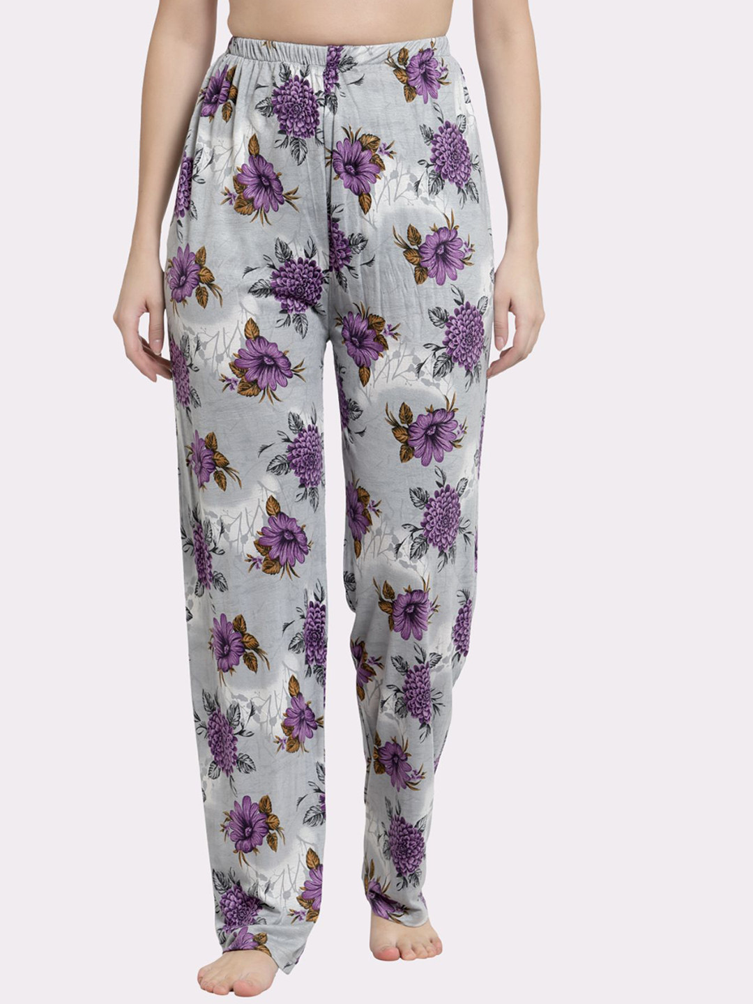 

Fasense Women Floral Printed Lounge Pants, Purple