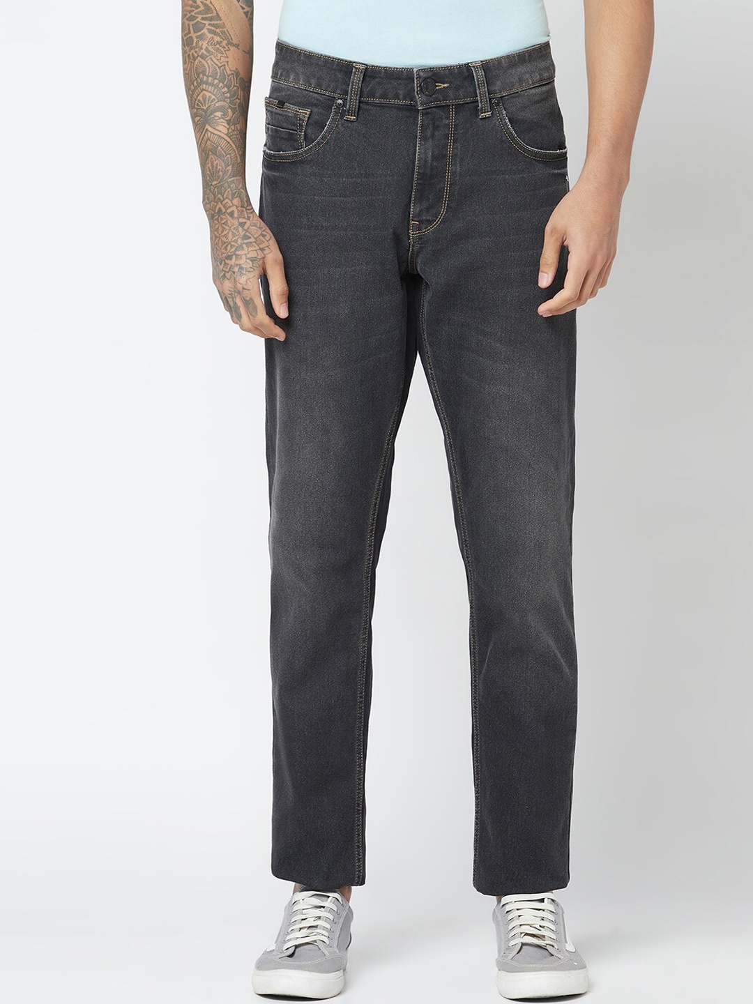 

Blue Buddha Men Slim Fit Stretchable Jeans, Black
