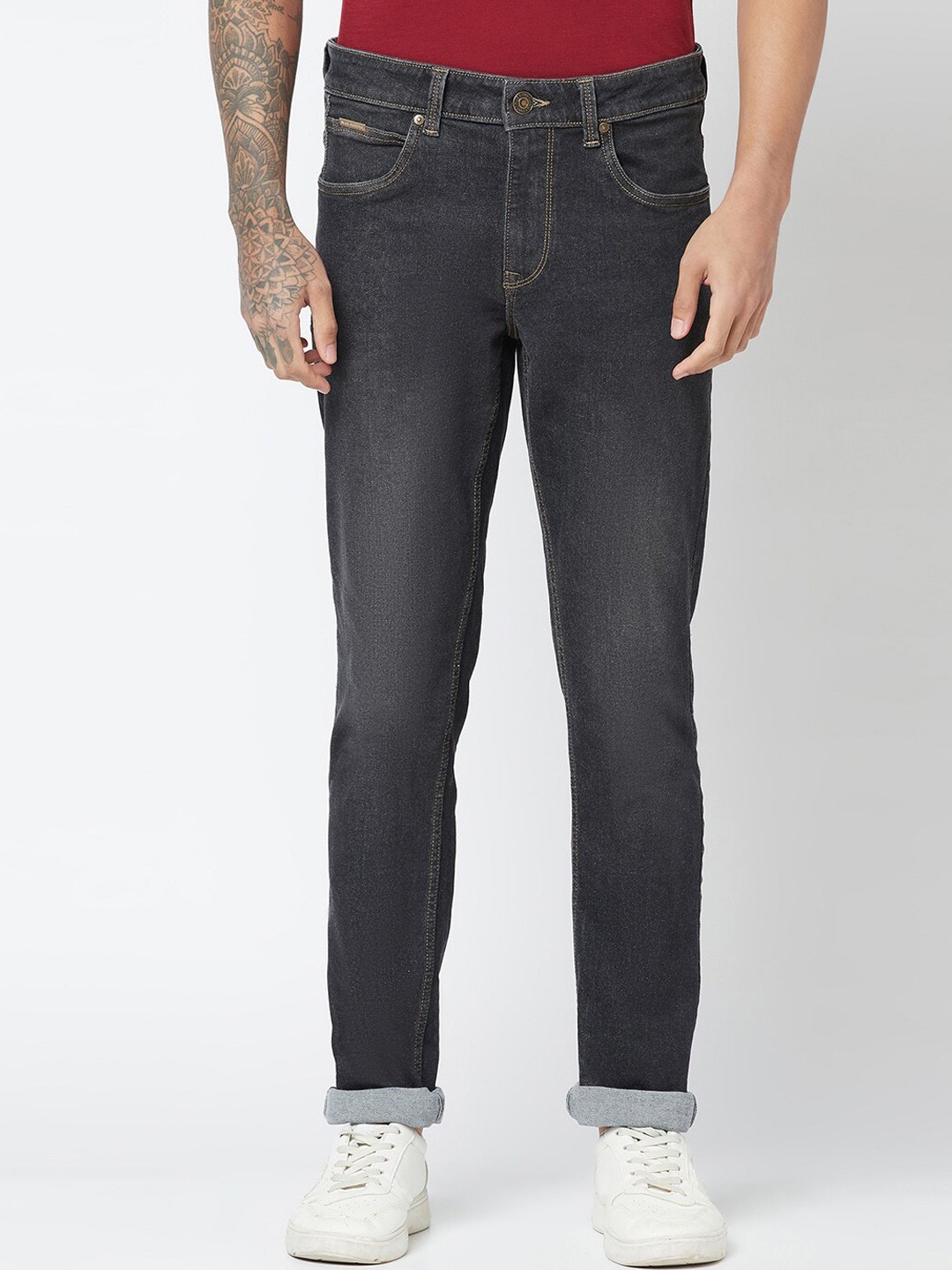 

Blue Buddha Men Slim Fit Stretchable Jeans, Black
