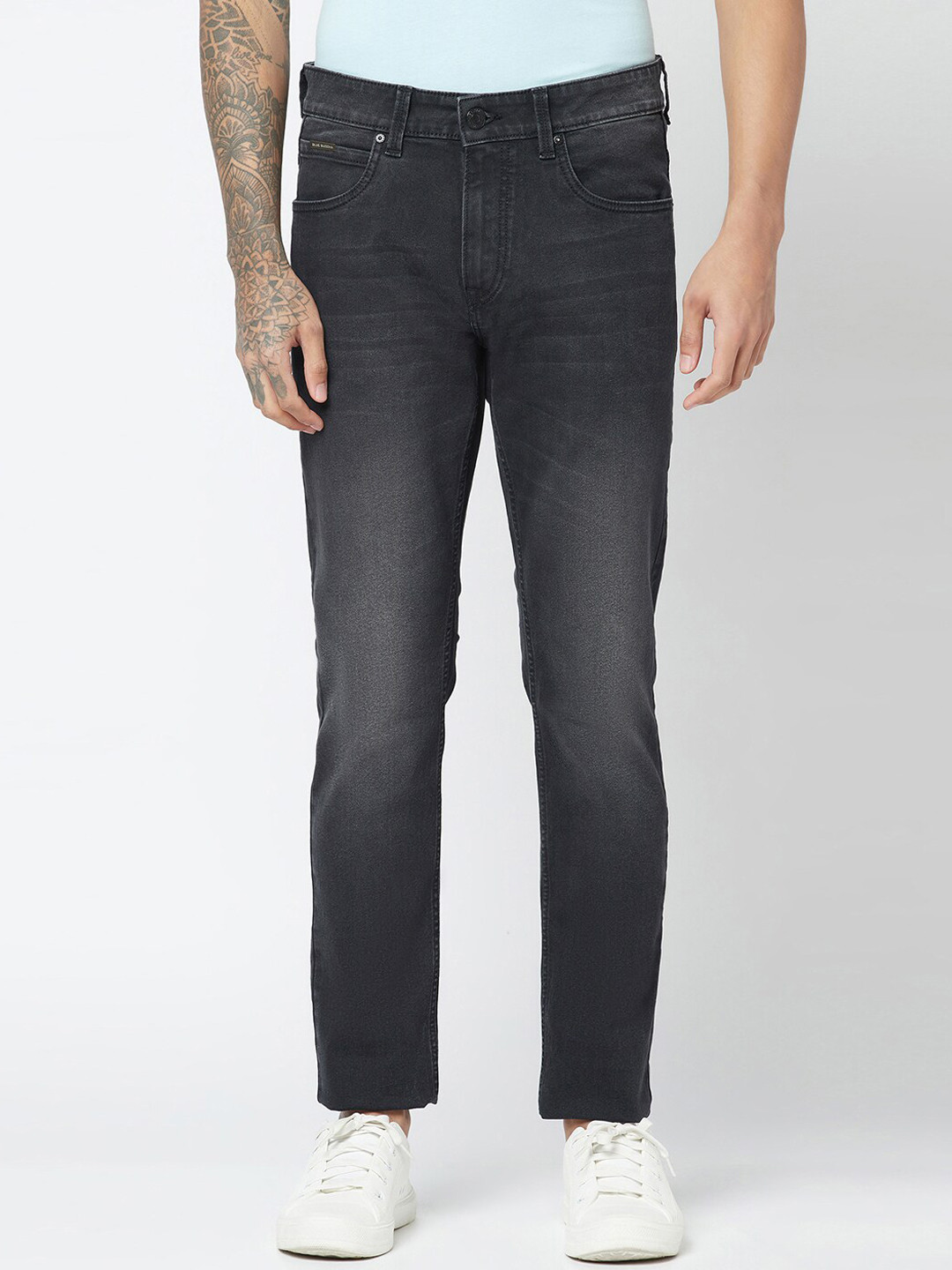 

Blue Buddha Men Skinny Fit Heavy Fade Stretchable Jeans, Black