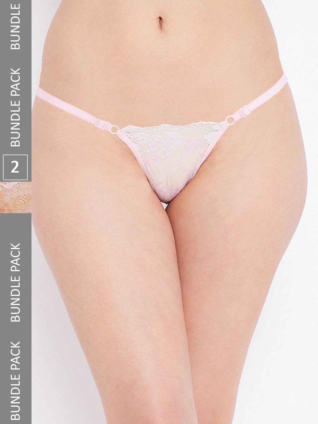 

N-Gal Pack Of 2 Self Design Anti-Odour Thong Briefs, White
