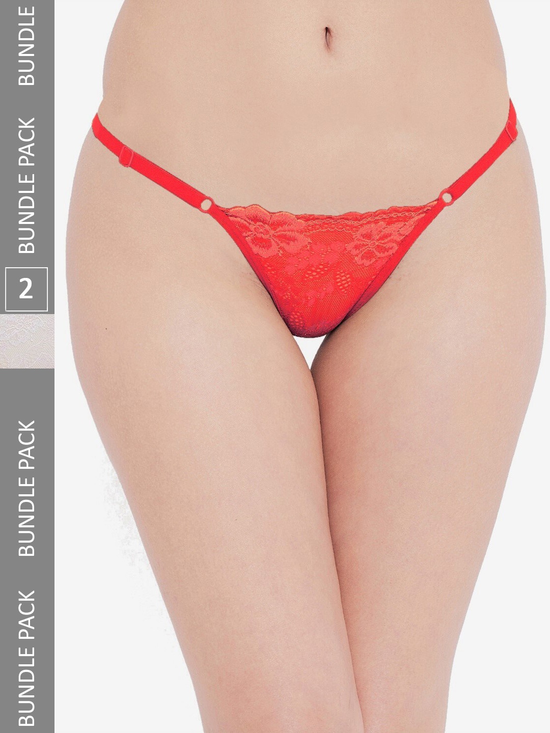 

N-Gal Pack Of 2 Self Design Anti-Odour Thong Briefs, White
