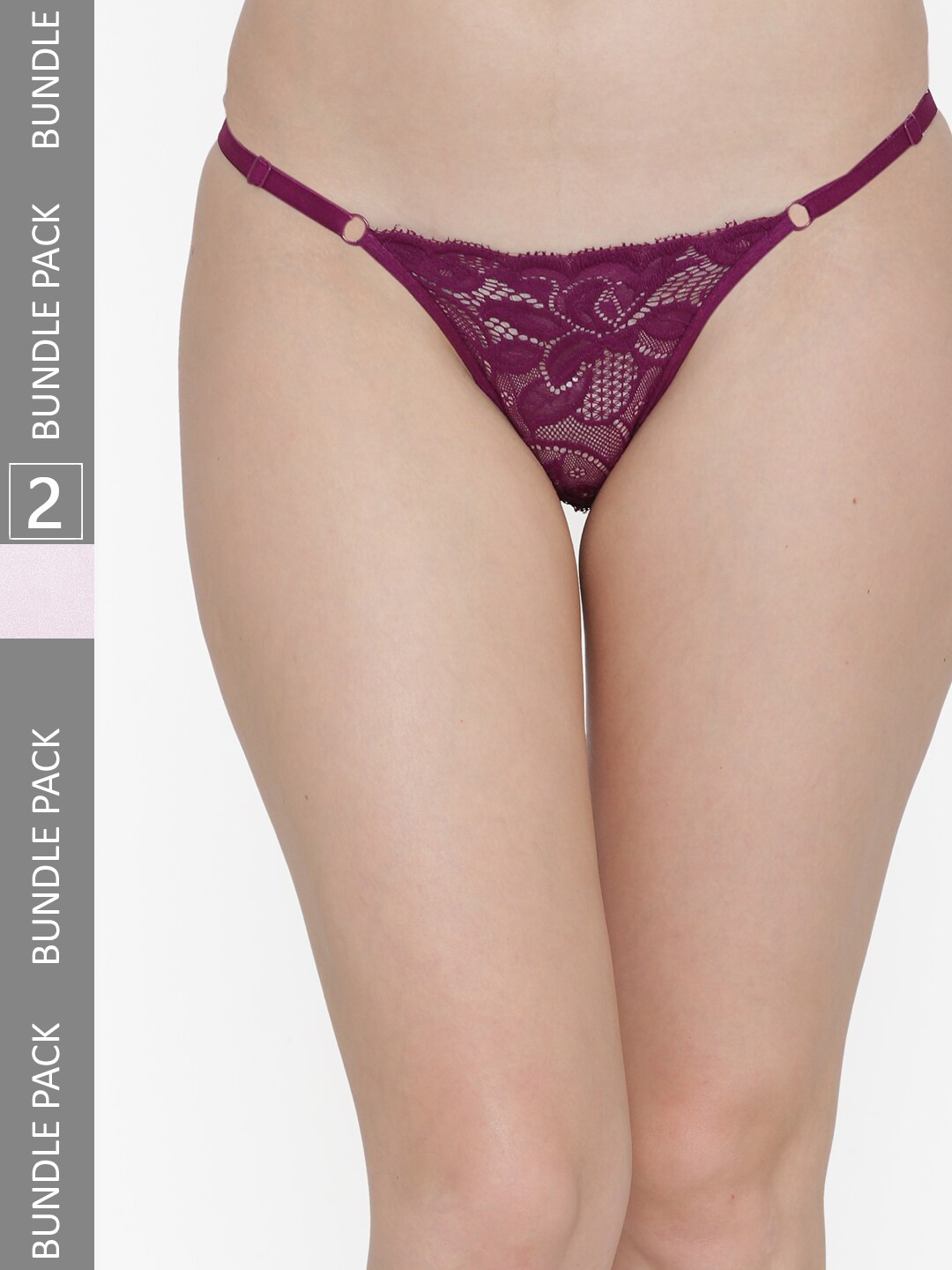 

N-Gal Pack Of 2 Self Design Anti-Odour Thong Briefs, White