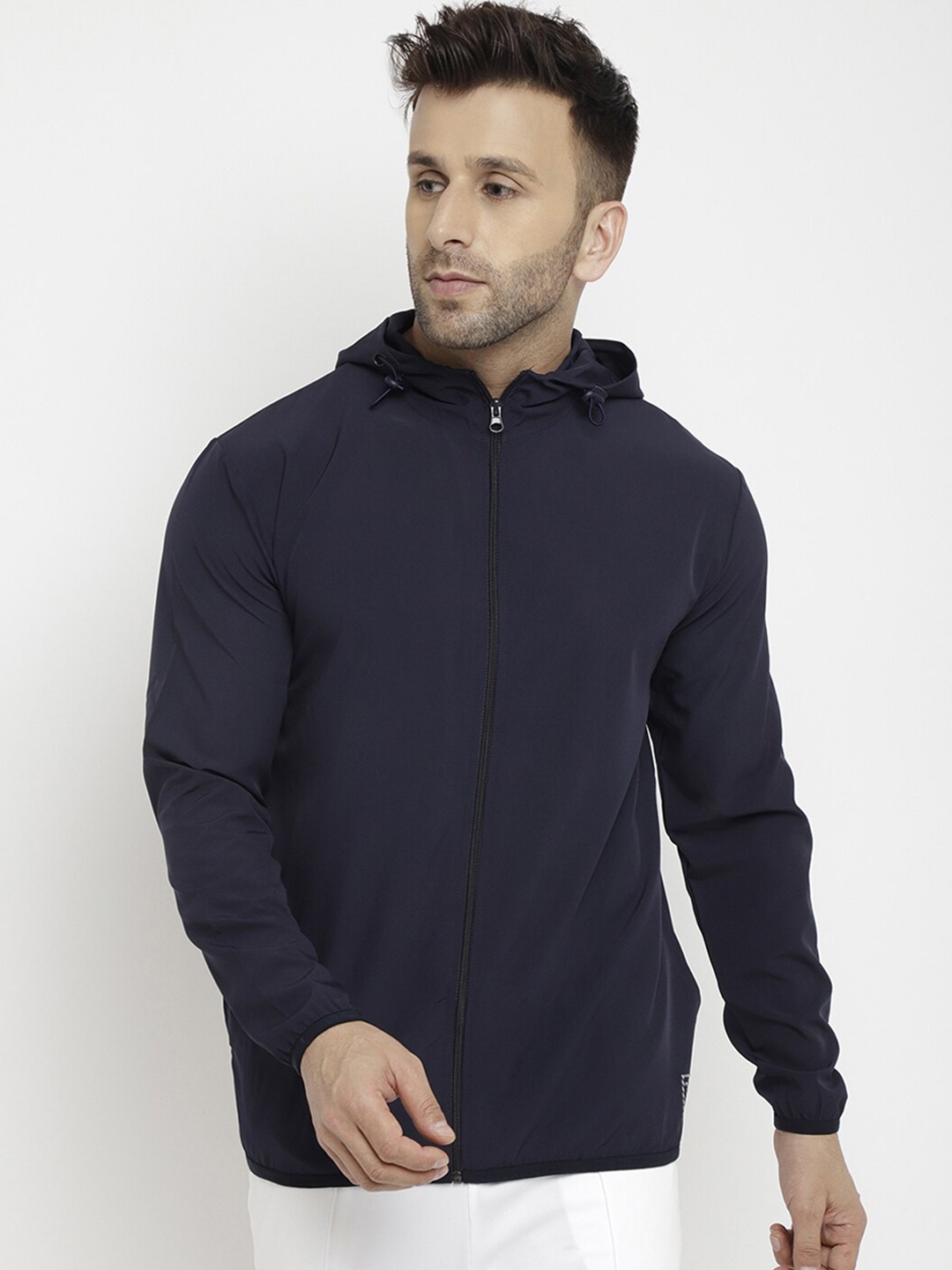 

PERFKT-U Men Windcheater Antimicrobial Outdoor Sporty Jacket, Navy blue