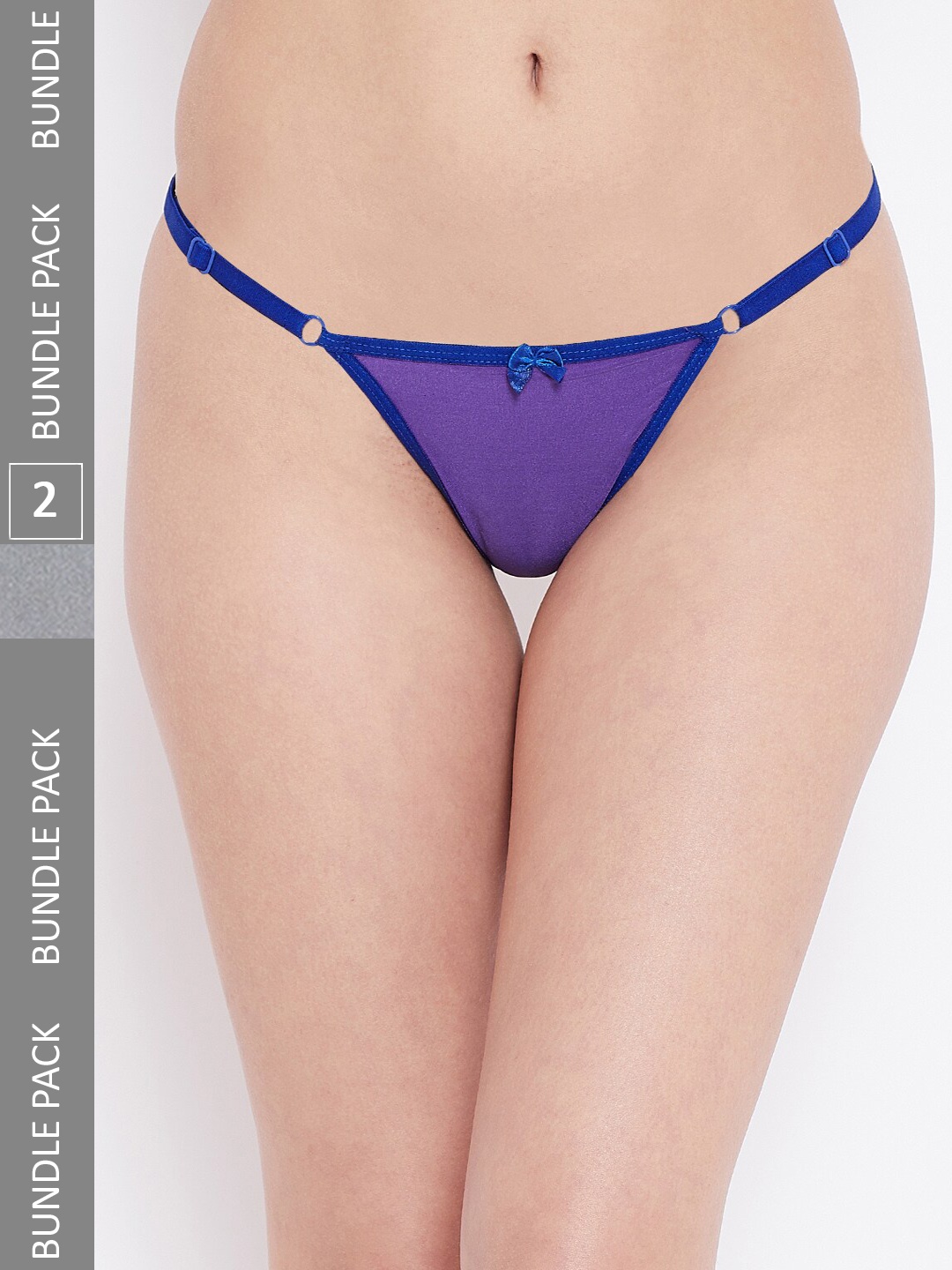 

N-Gal Pack Of 2 Low-Rise Anti-Odour Thong Briefs, Blue