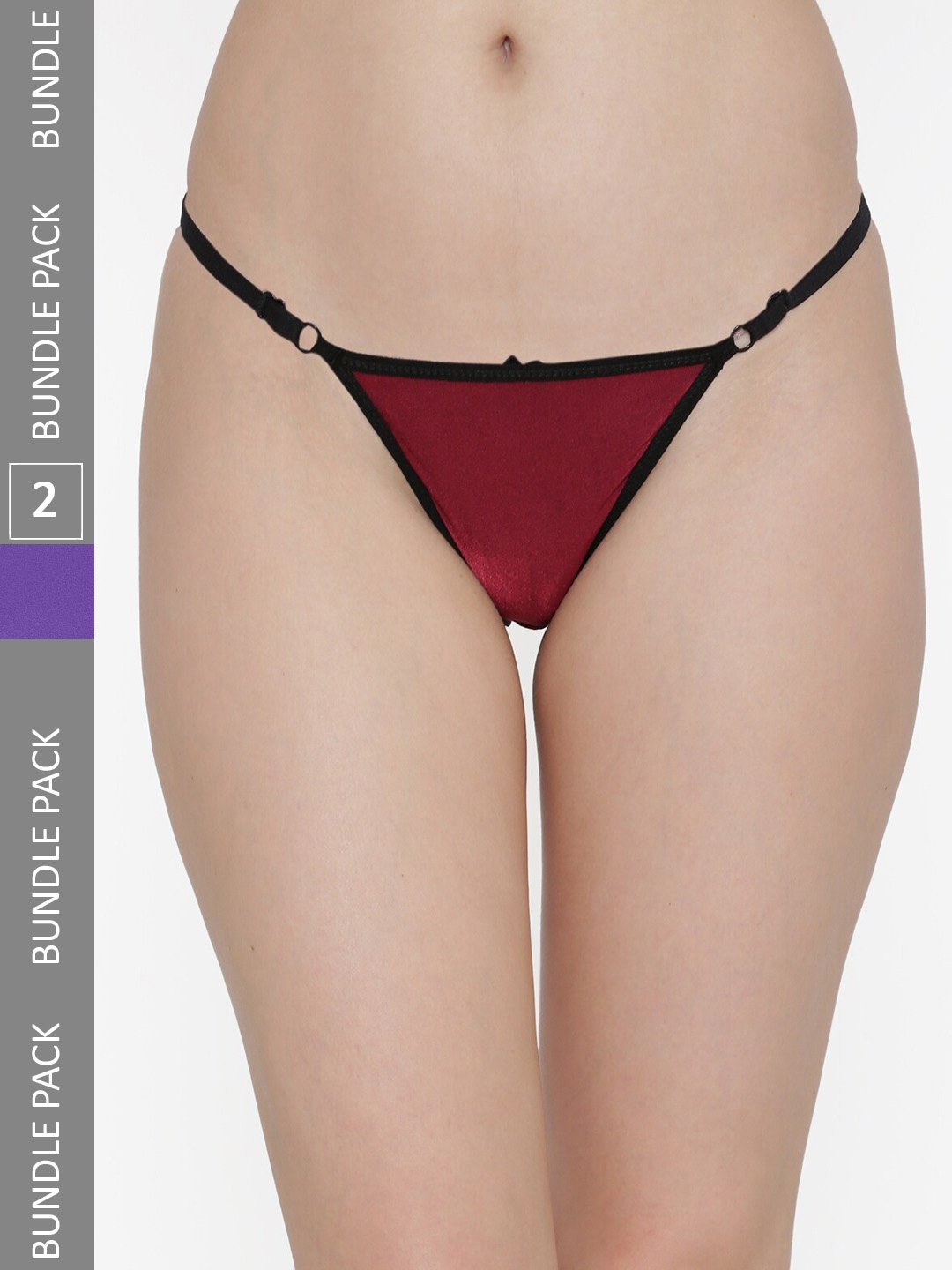 

N-Gal Pack Of 2 Low-Rise Anti-Odour Thong Briefs, Blue