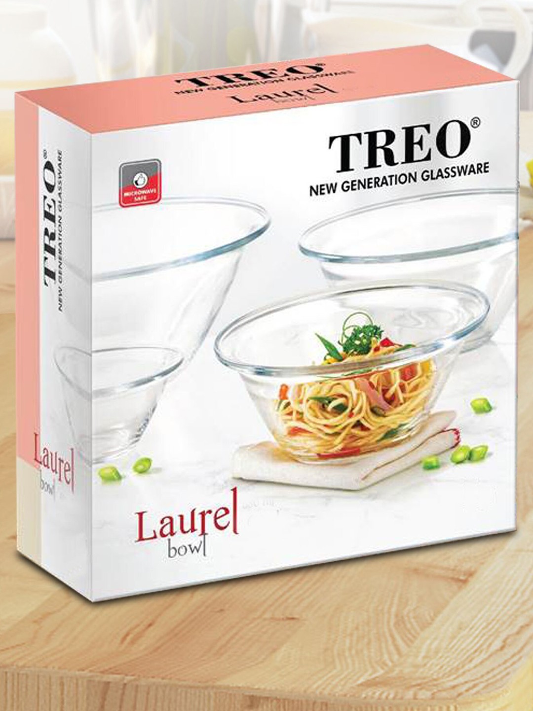 

Treo Laurel 2 Pcs Transparent Glass Bowl 400 ml Each