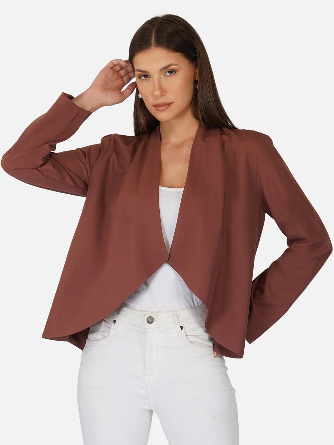 

PURYS Women High Low Shrug, Brown