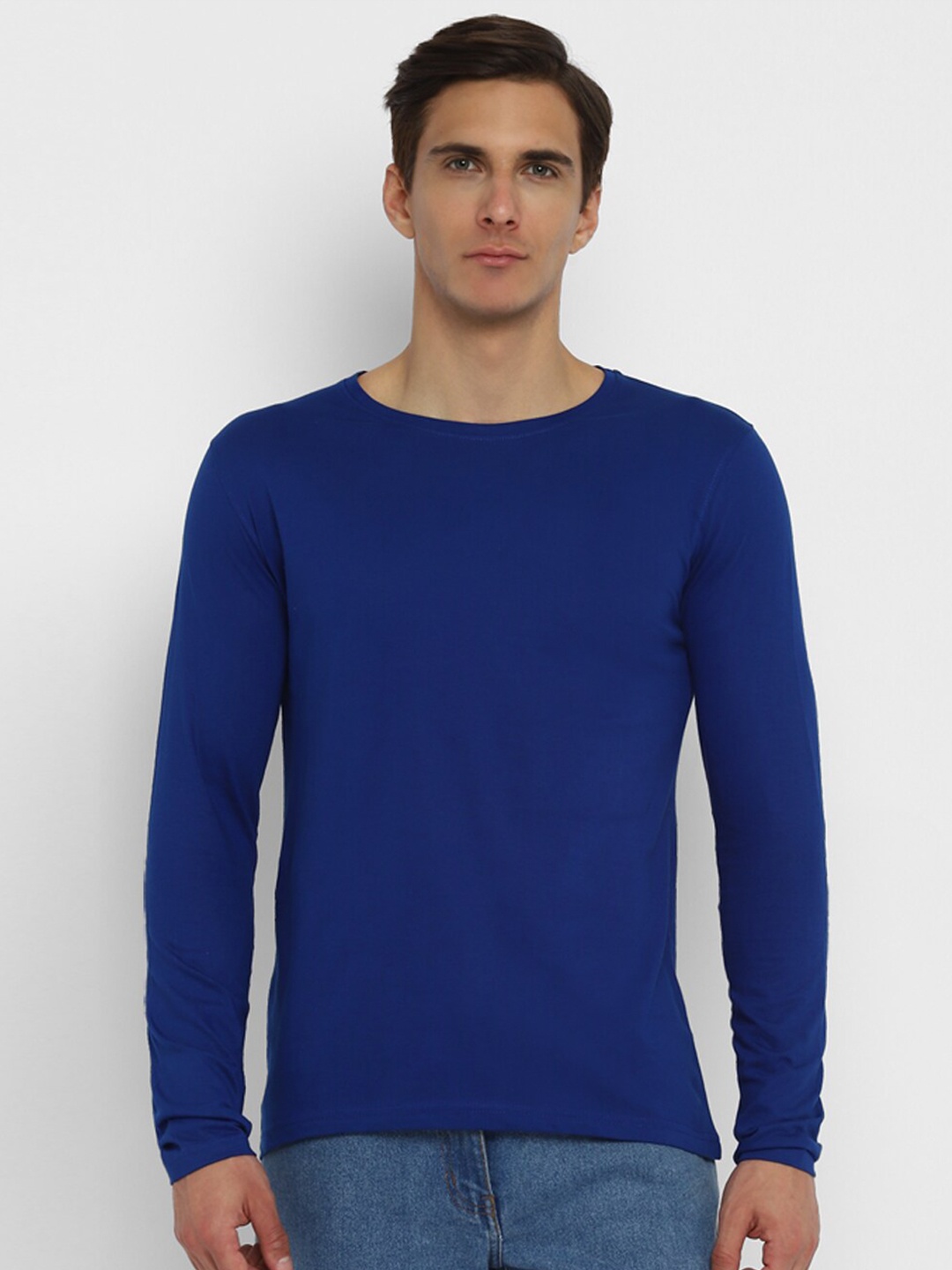 

appulse Round Neck Slim Fit Cotton T-shirt, Blue