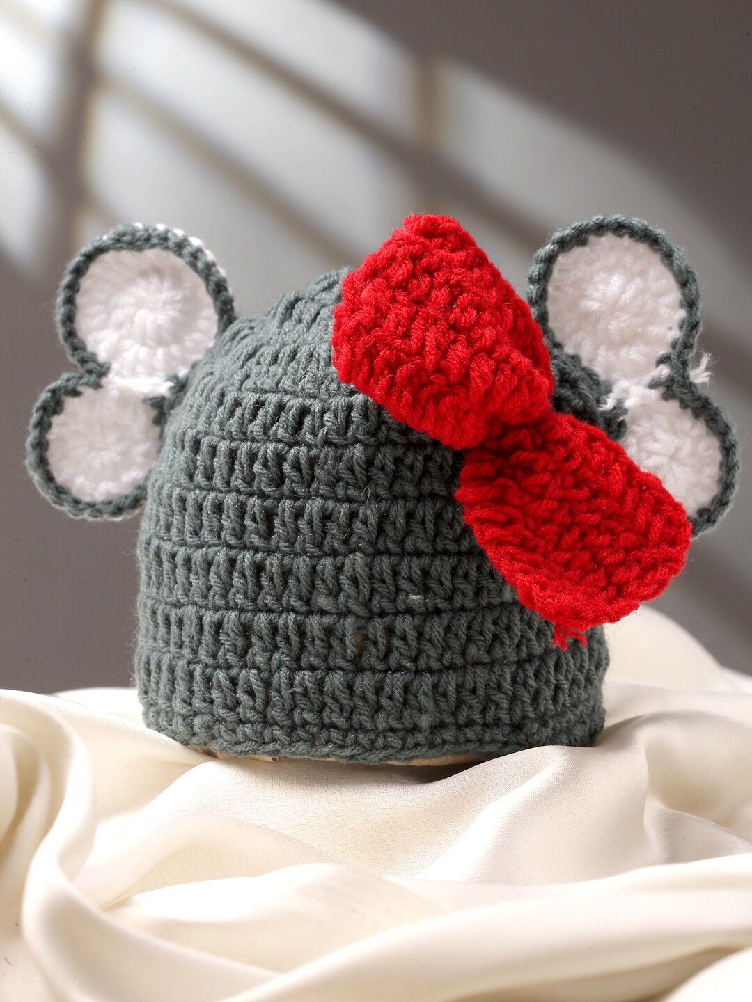 

Babymoon Infants Crochet Elephant Cap Photoshoot Prop, Grey