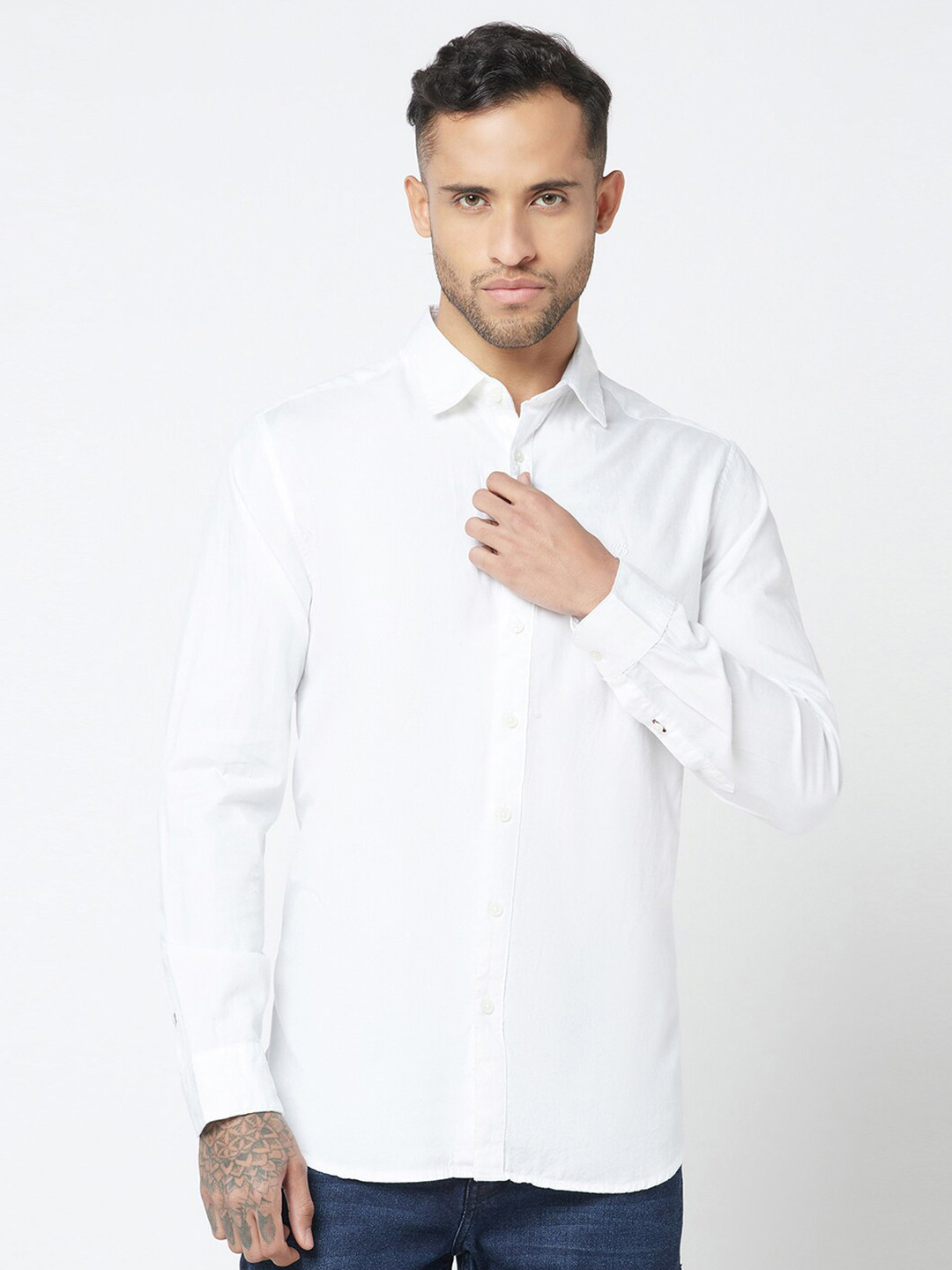 

Blue Buddha Cotton Regular Fit Casual Shirt, White