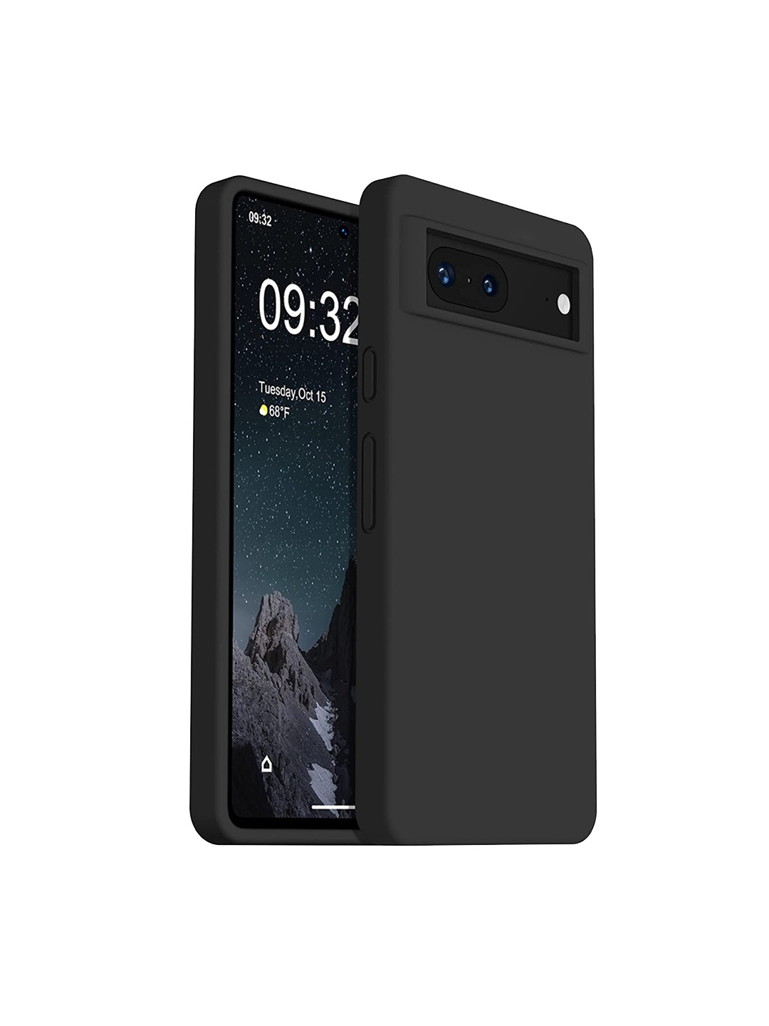 

Karwan Anti Skid Google Pixel 7 Liquid Silicone Phone Back Case, Black