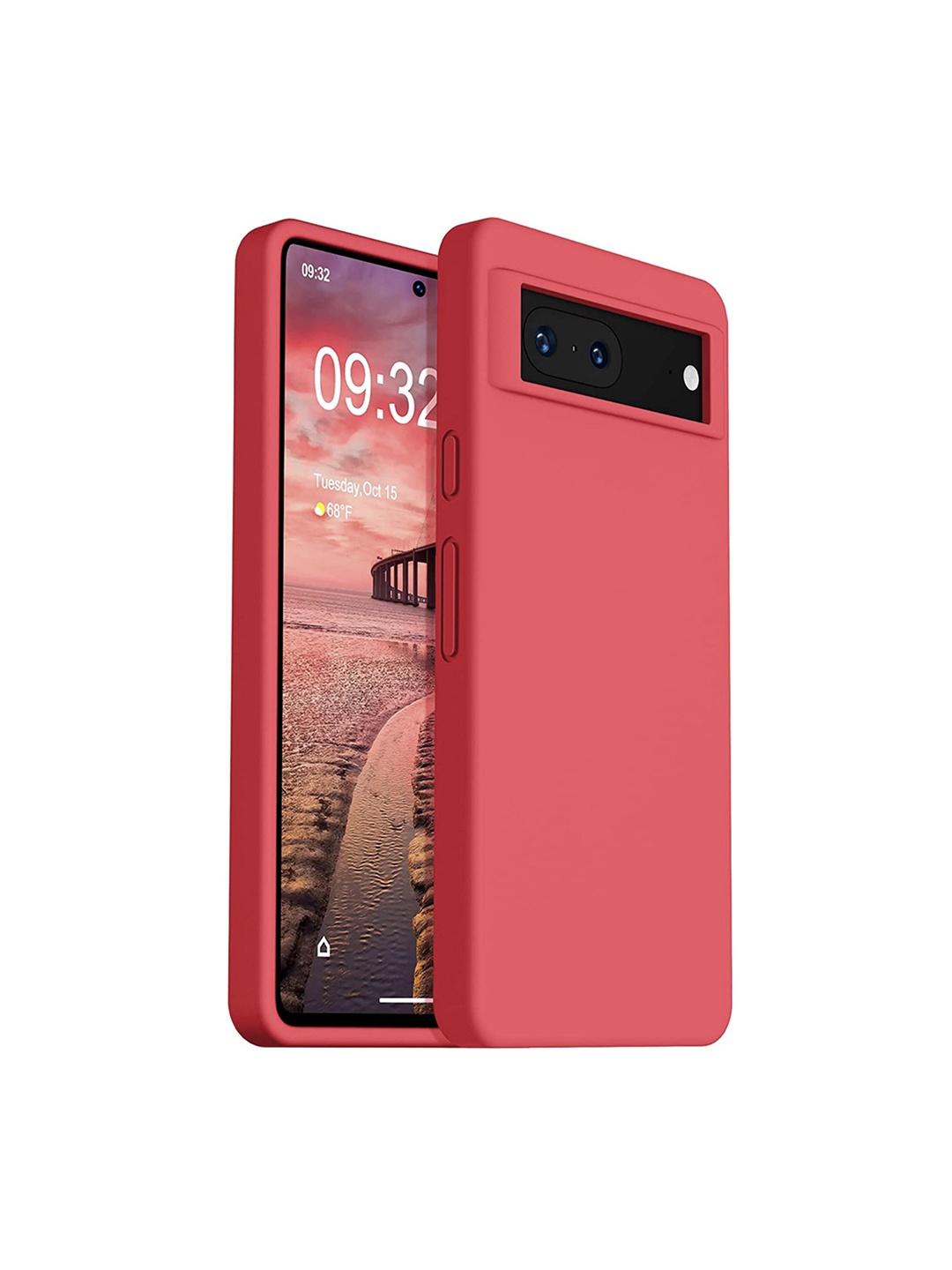 

Karwan Flexible Google Pixel 7 Liquid Silicone Phone Back Case, Red