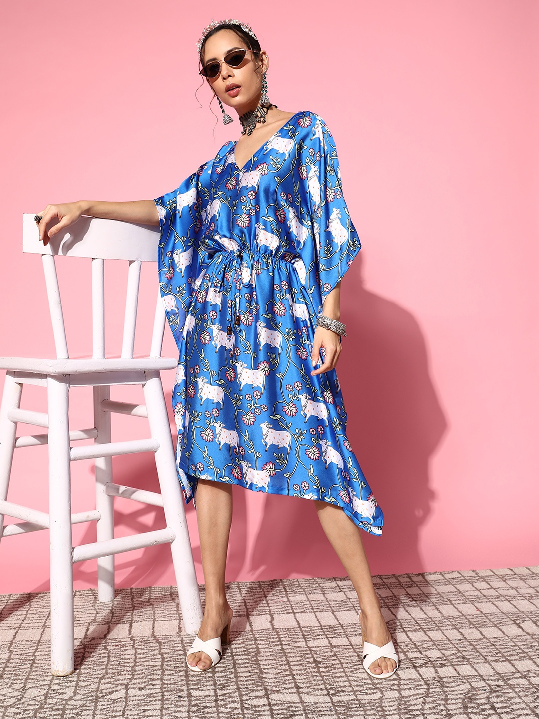 

InWeave Floral Kaftan Dress, Blue