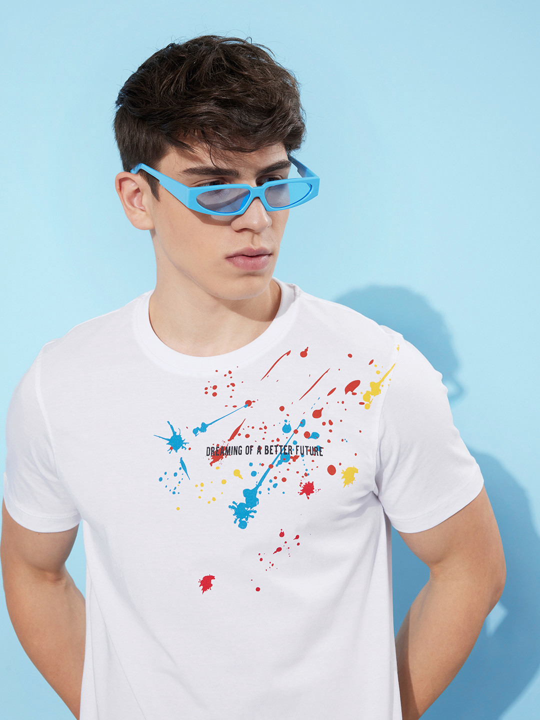 

Mast & Harbour Printed Pure Cotton T-shirt, White