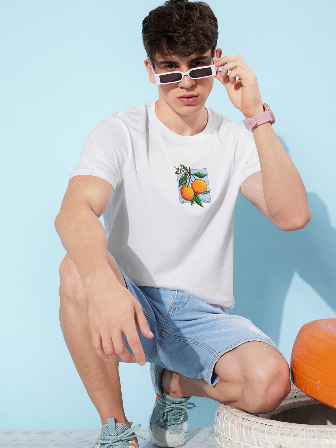 

Mast & Harbour Printed Pure Cotton T-shirt, White