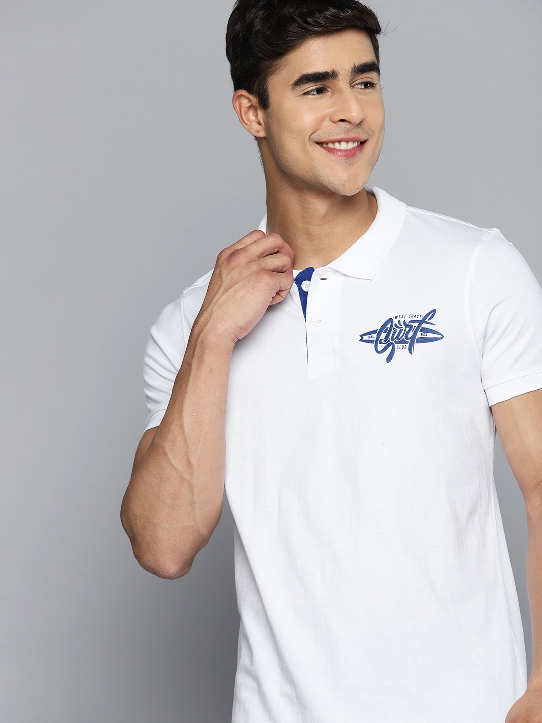 

Mast & Harbour Polo Collar Pure Cotton T-shirt, White